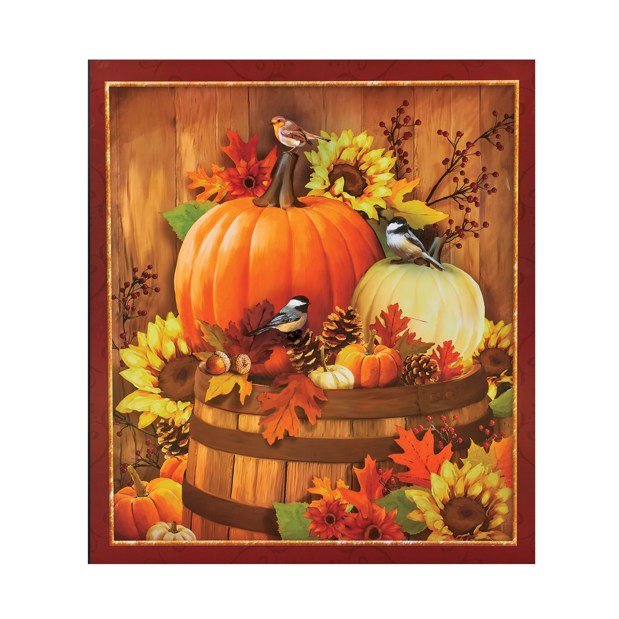 Harvest Pumpkin and Berries Metal Dishwasher Magnet | Home Kitchen, Dining Appliance Accessory