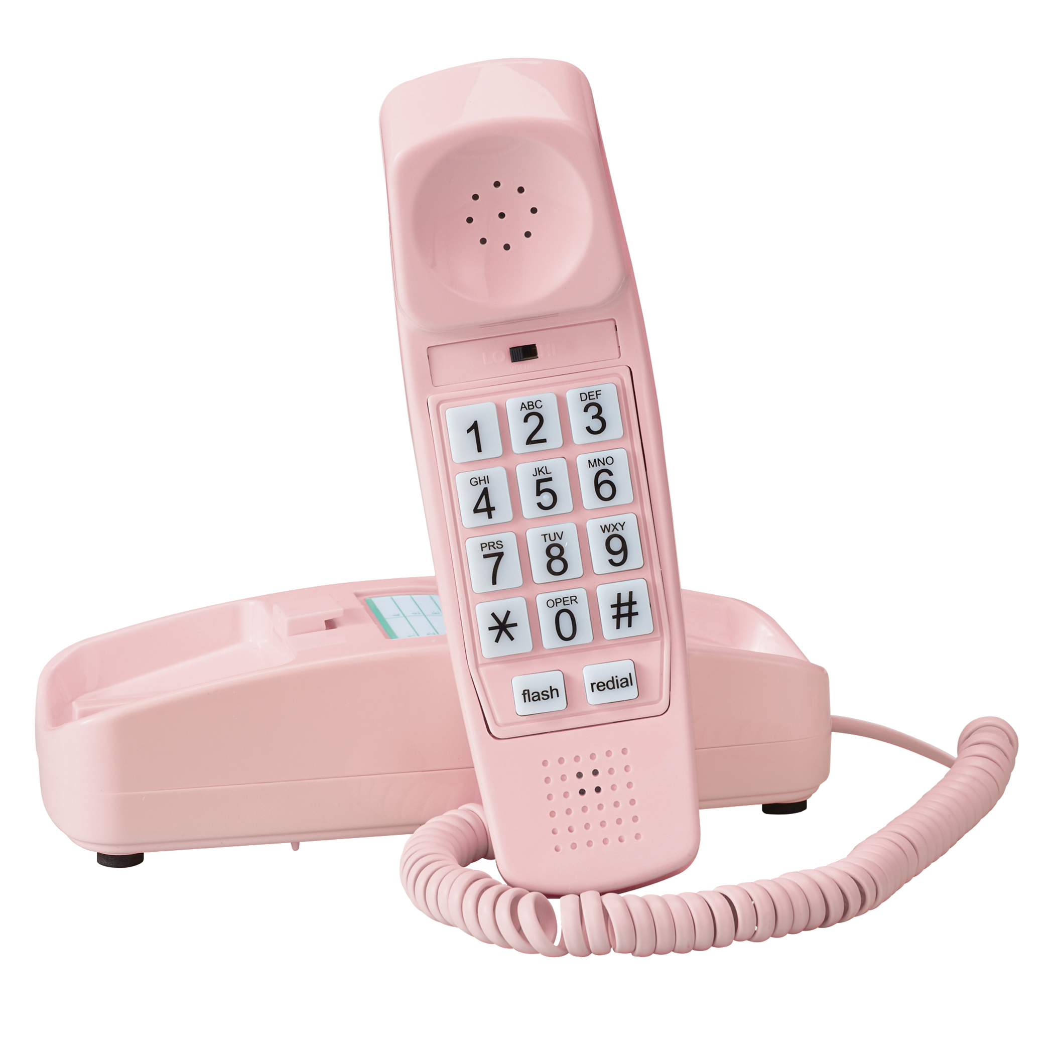 Golden Eagle Trimline Corded Telephone - Design from 60s with Modern Electronics - Pink