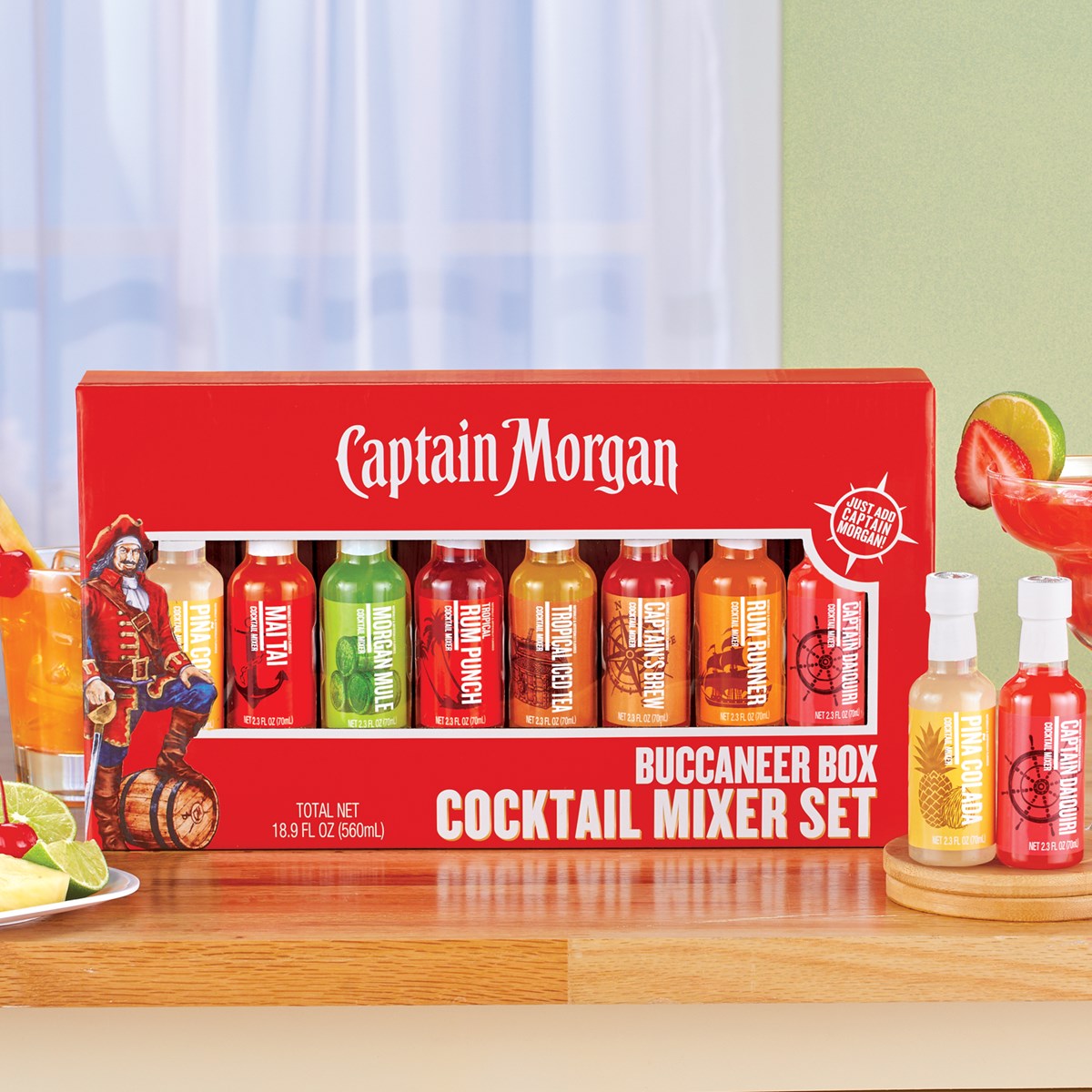 Captain Buccaneer Box Cocktail Mixer Set Set of 8