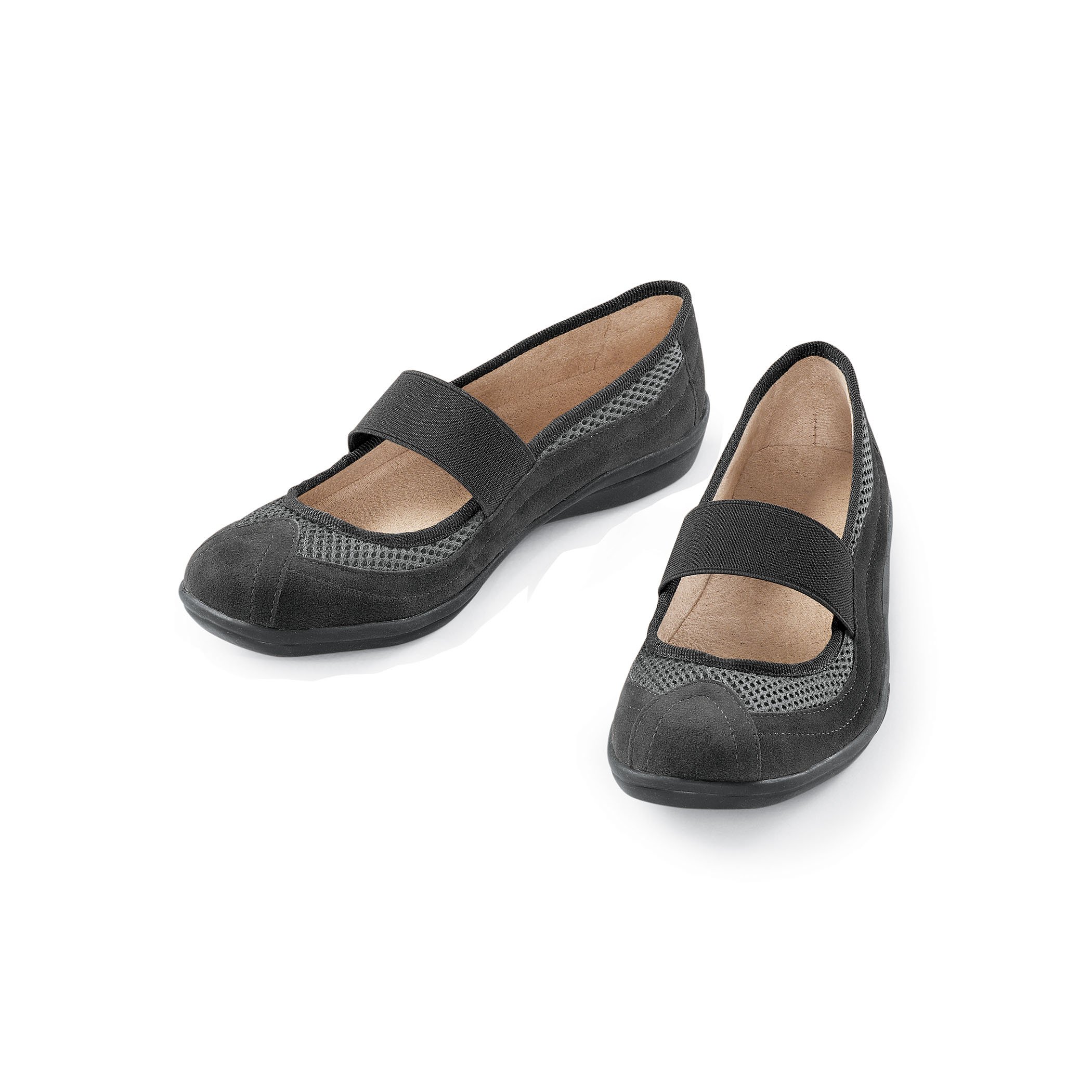 Womens Extra-Wide Width Mary Jane Strap Shoes | Stretch Straps | Microsuede Insoles | Mesh Uppers | Lightweight Flexible Rubber Soles