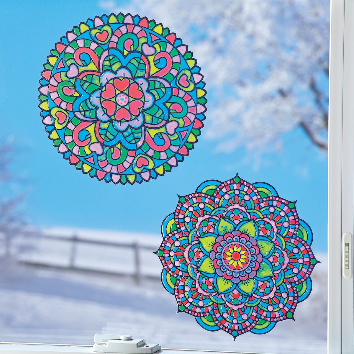 Stained Glass Window Art Clings with Paint Included Collections Etc.