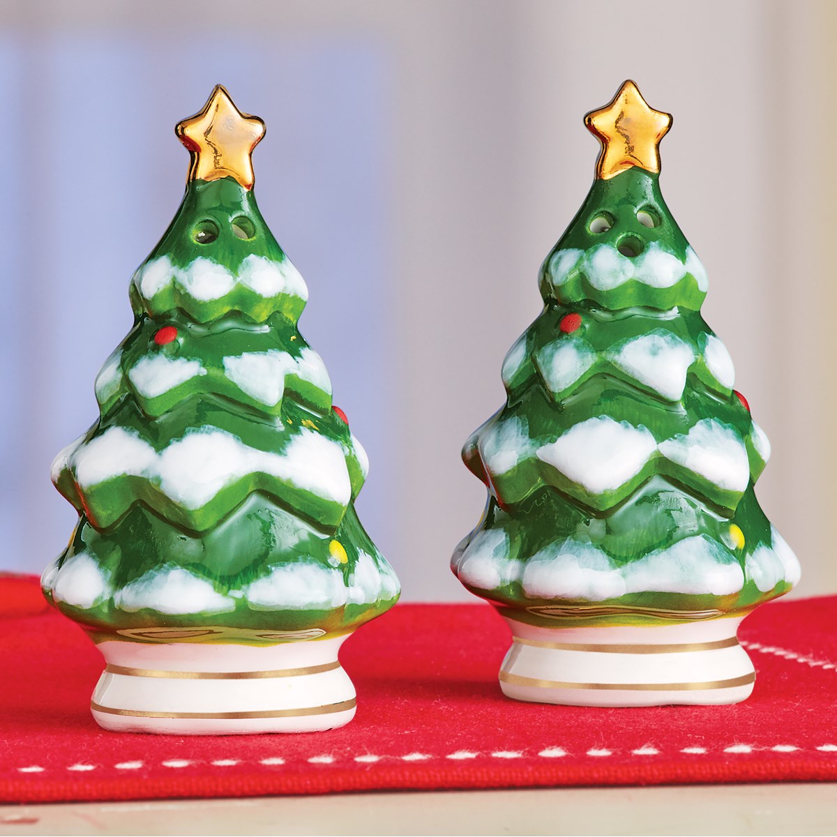 Festive Christmas Tree Holiday Salt and Pepper Shakers Set Collections Etc.