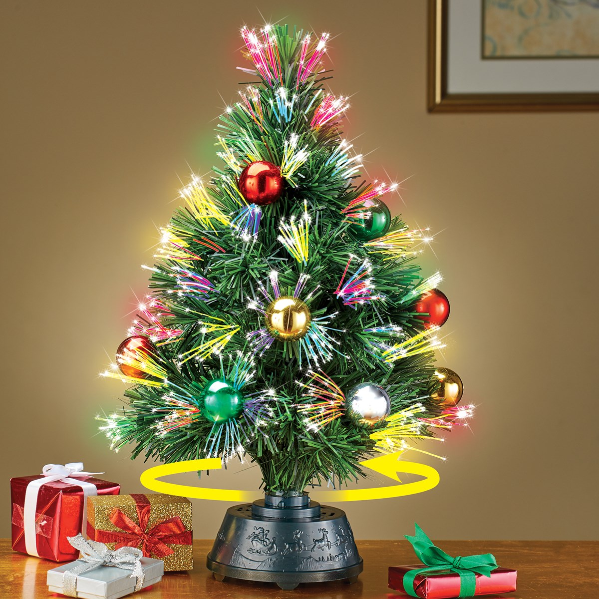 19"High Fiber Optic ColorChanging Tabletop Rotating Tree Collections