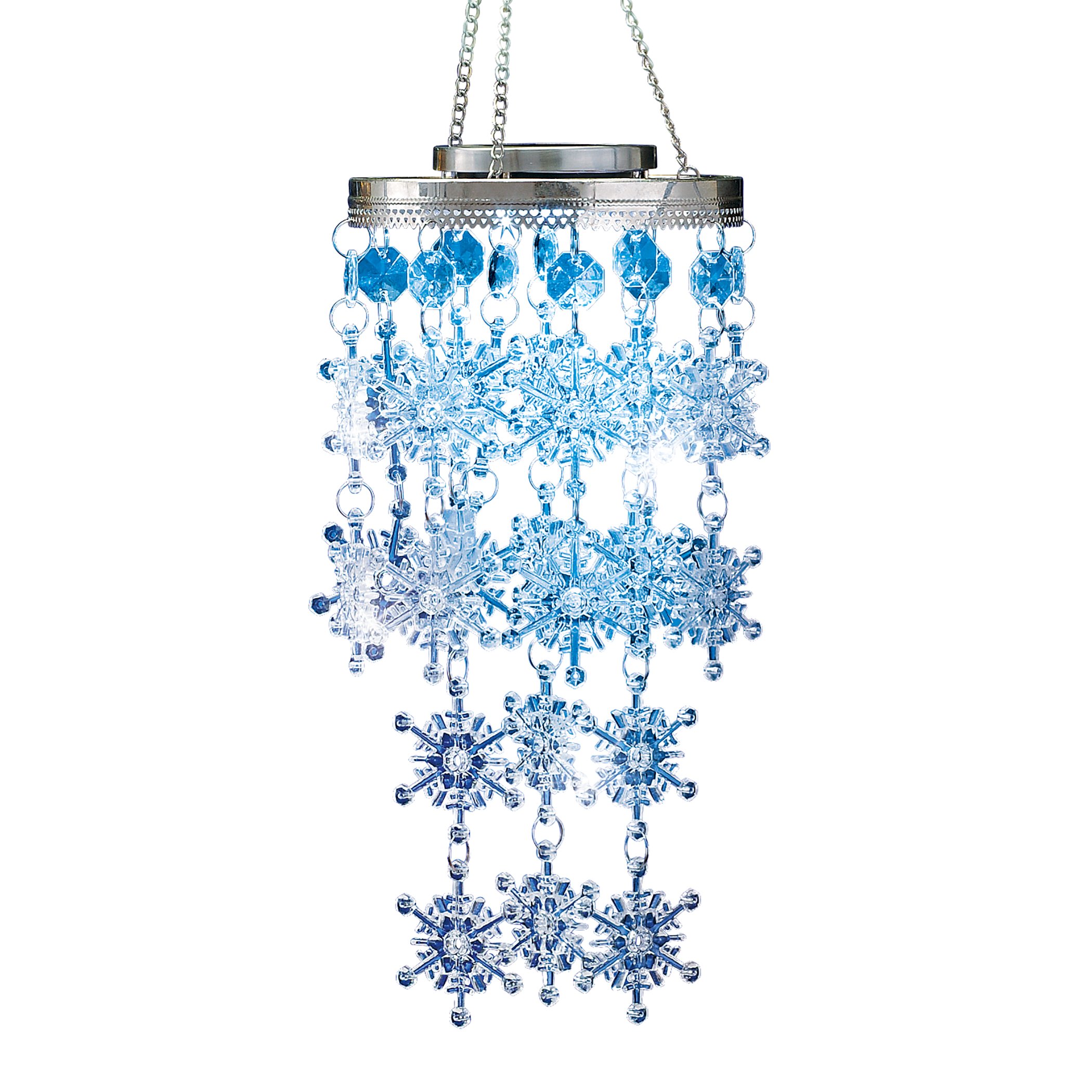 Solar Powered Sparkling Hanging Snowflakes Christmas Dangler