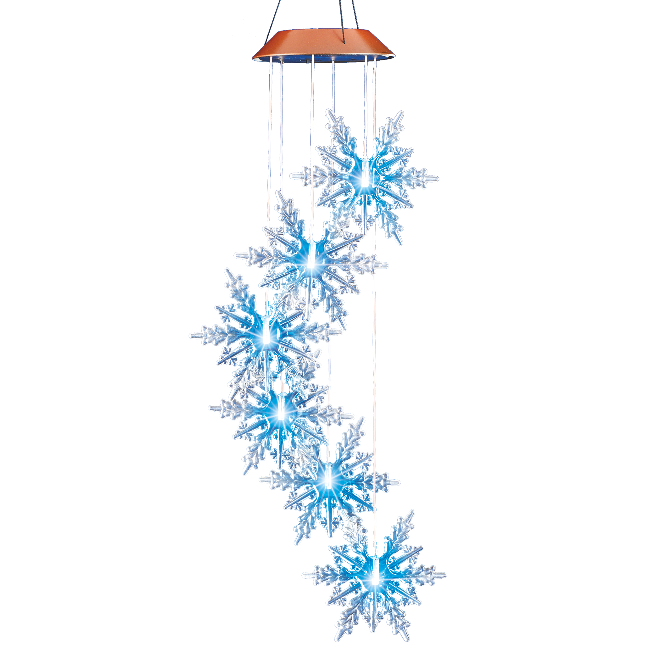 Solar Powered Winter Snowflakes Hanging Outdoor Dangler