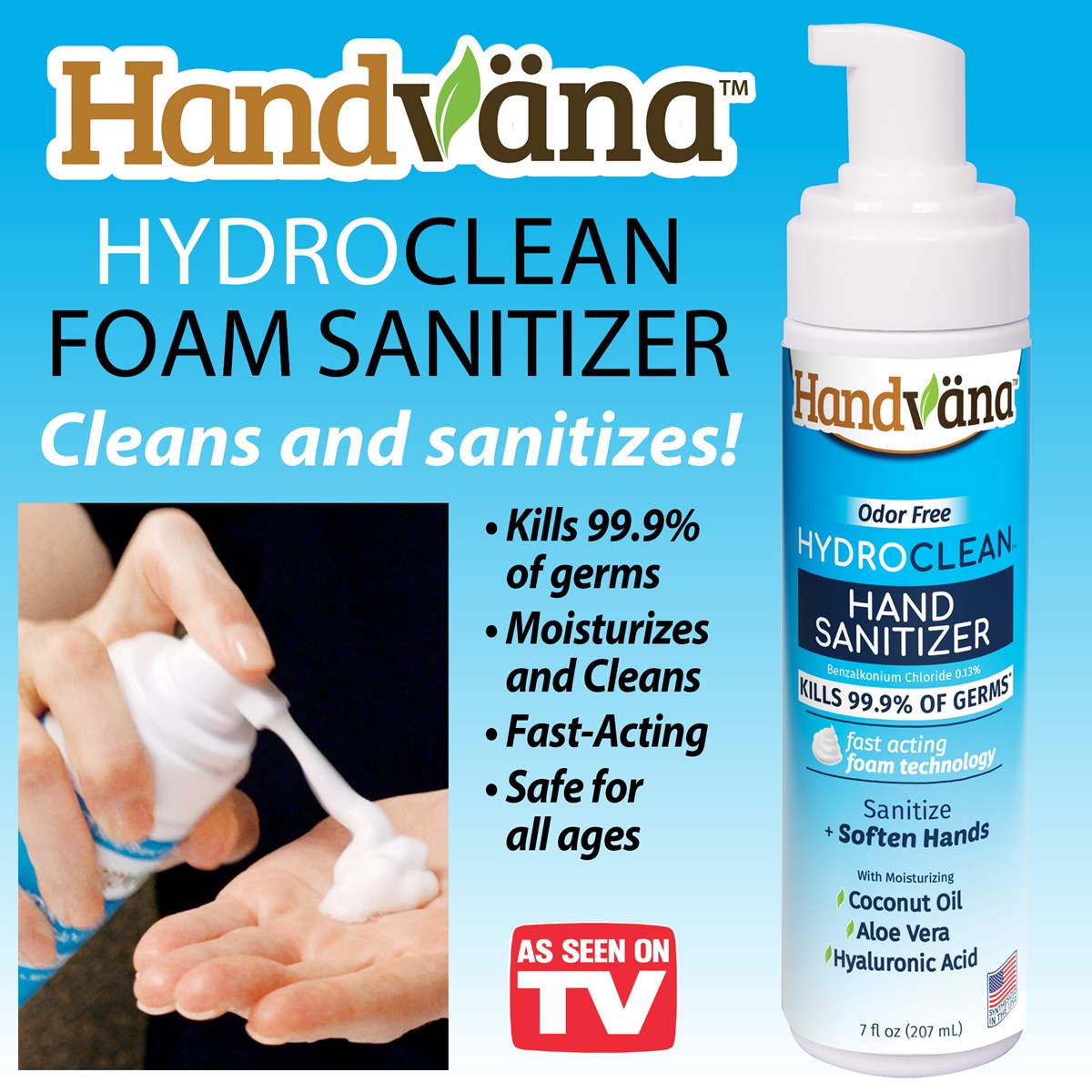 Handvana Odor Free Hydroclean Foam Hand Sanitizer Collections Etc.