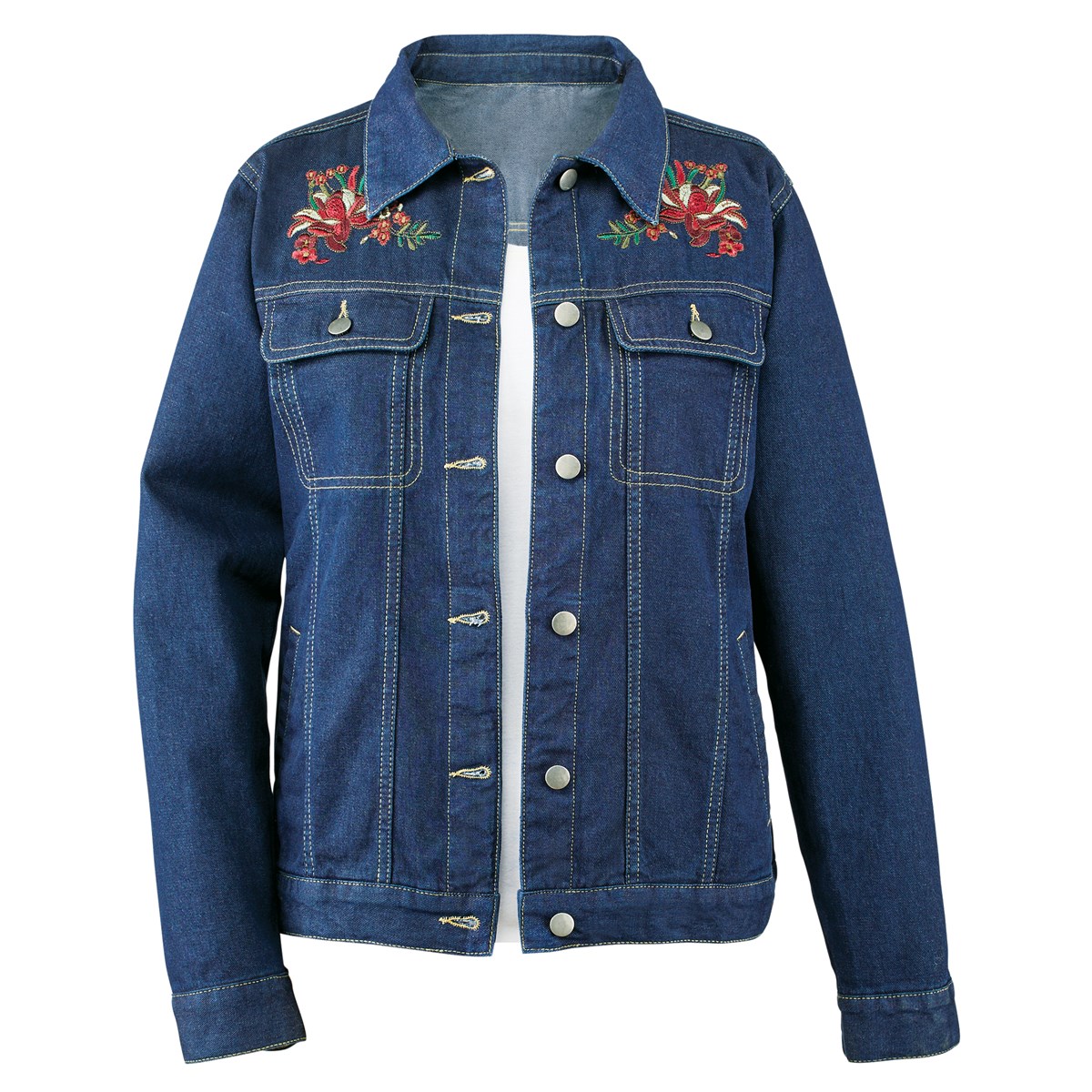 Stylish Classic Embroidered Floral Denim Jacket Collections Etc.
