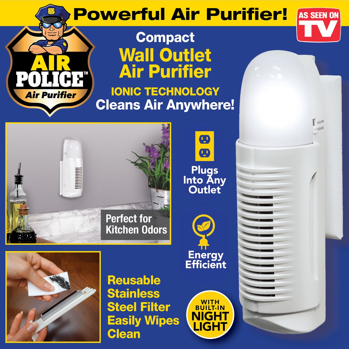 Air Police Wall Outlet Air Purifier and Nightlight Collections Etc.