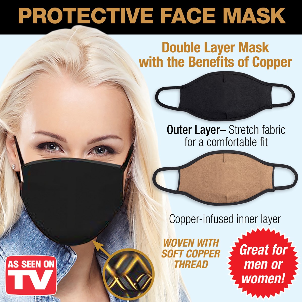 CopperInfused Double Layer Protective Face Mask Collections Etc.