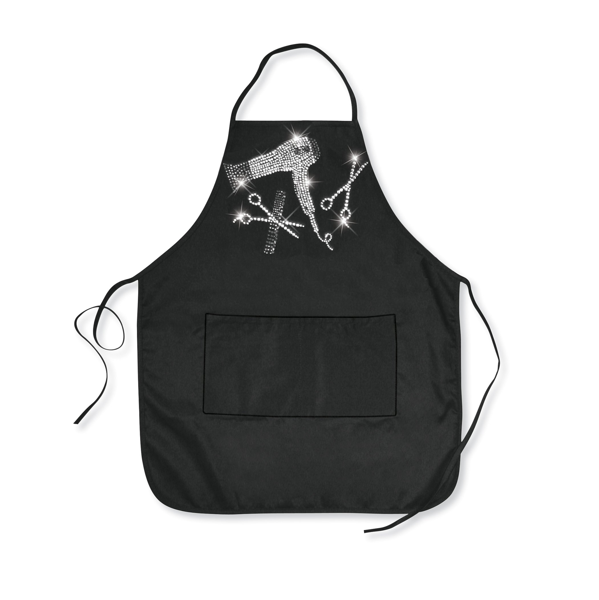 Black Hairdresser Blow Dryer and Scissors Apron