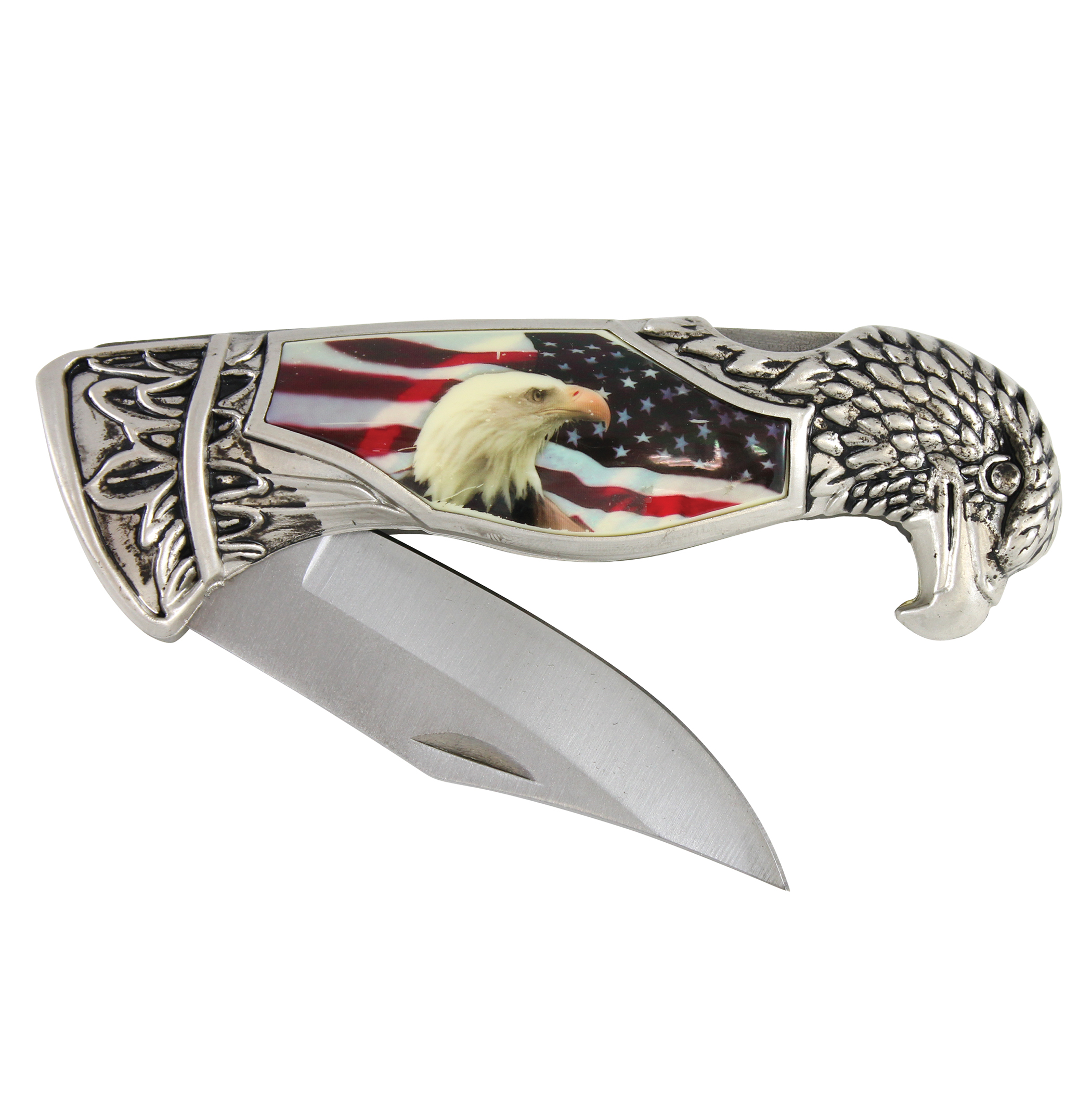 American Bald Eagle Shaped Folding Pocket Knife Grey