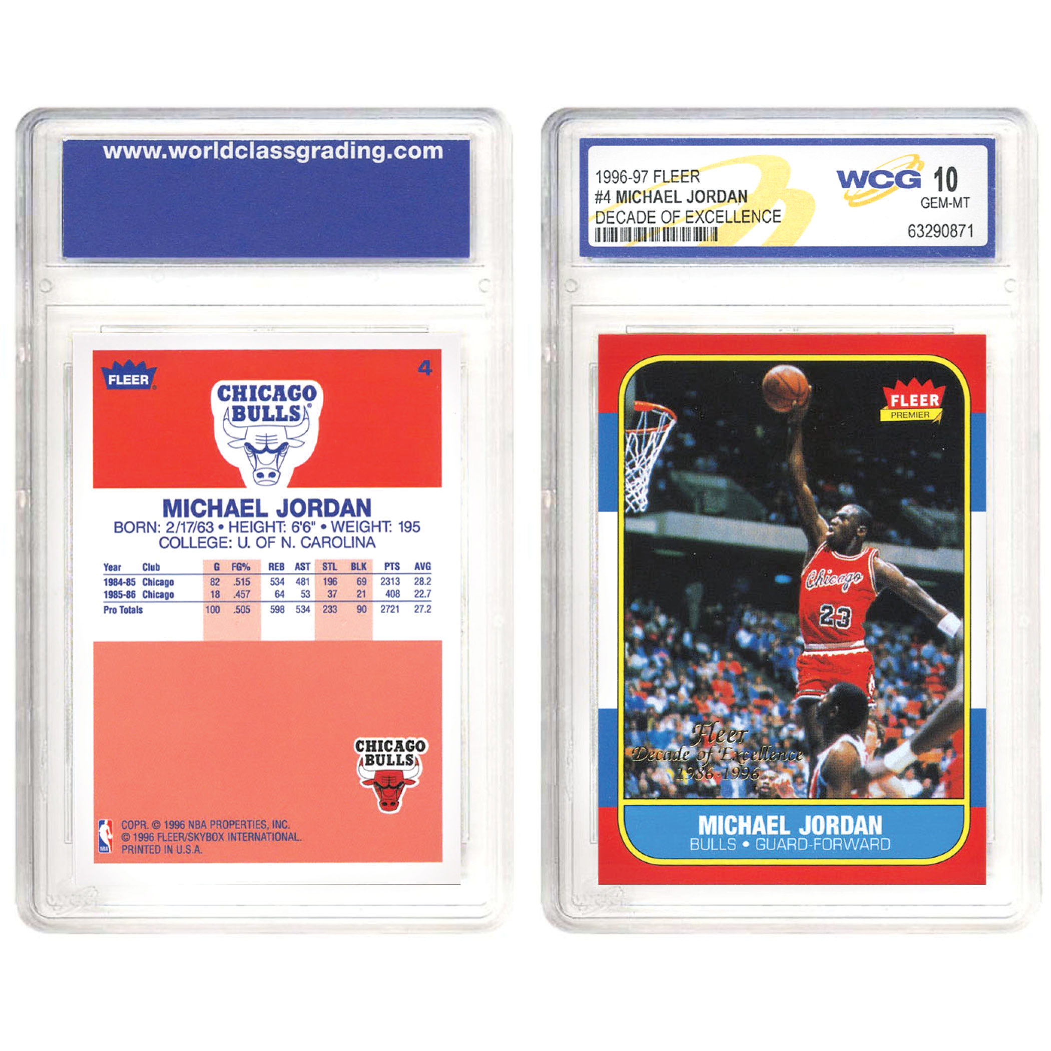 michael jordan decade of excellence card value