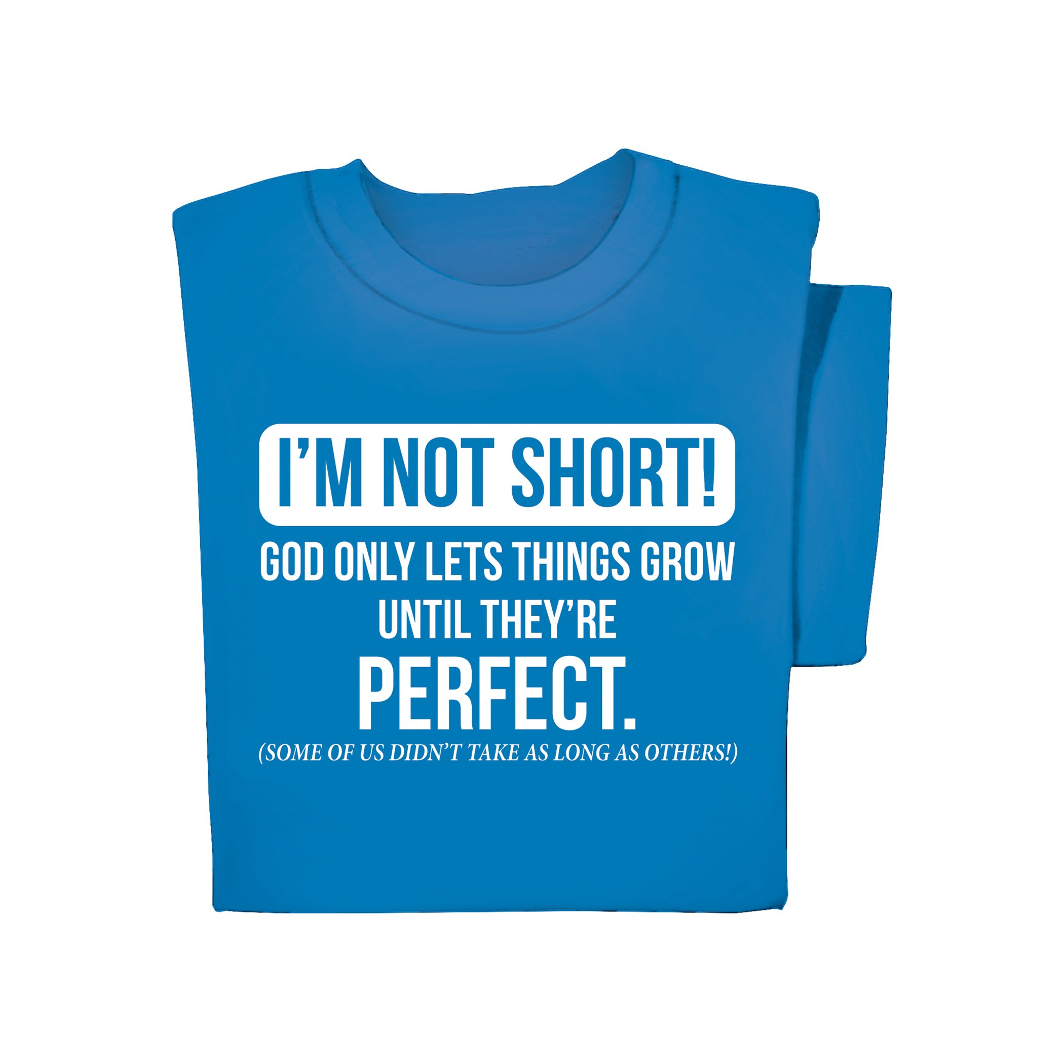 Im Not Short God Grew Me Til I Was Perfect Graphic T-Shirt Medium Sapphire