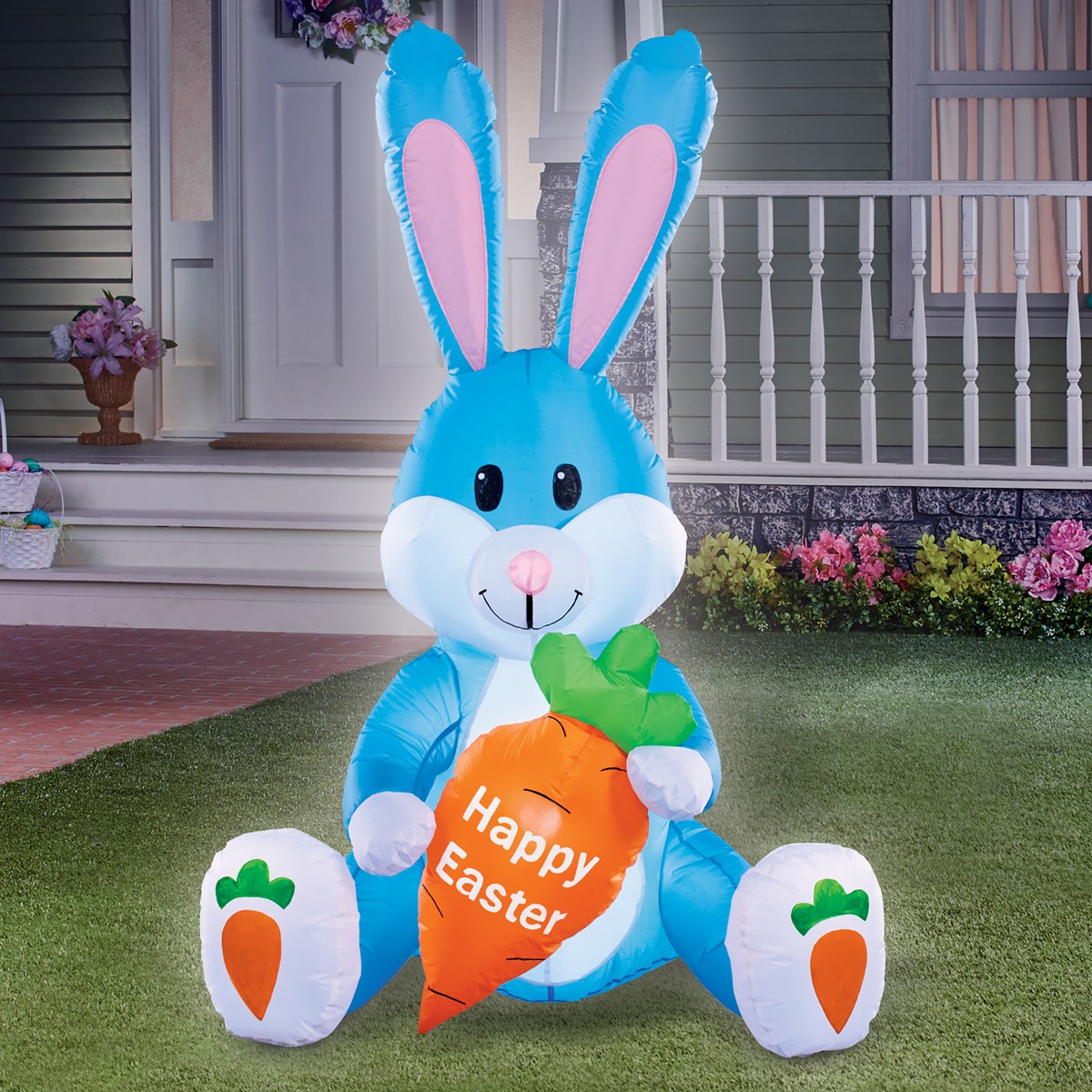 4Foot Bunny & Carrot Inflatable Easter Lawn Decor Collections Etc.