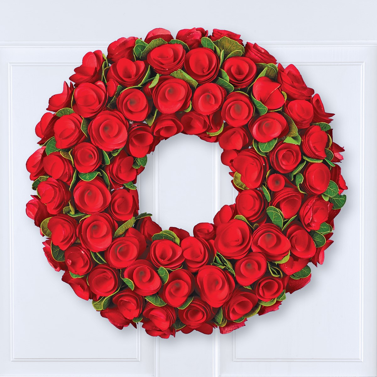 Beautiful 13Inch Red Roses Wooden Front Door Wreath Collections Etc.