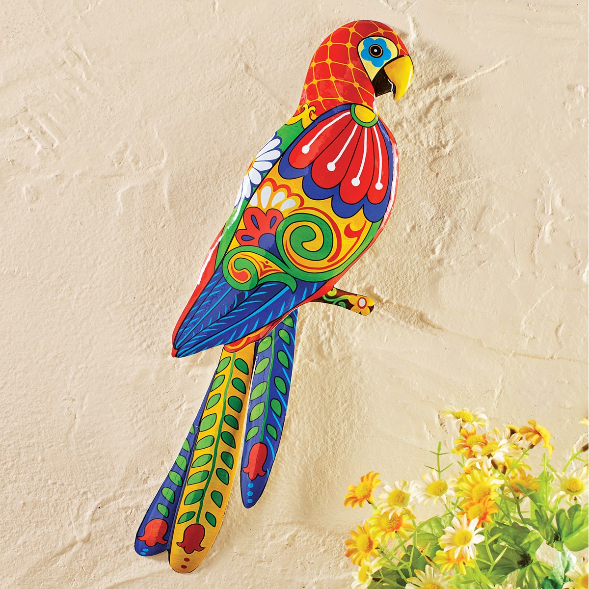 Vibrantly Colorful Tropical Parrot Wall Decor Art Collections Etc.