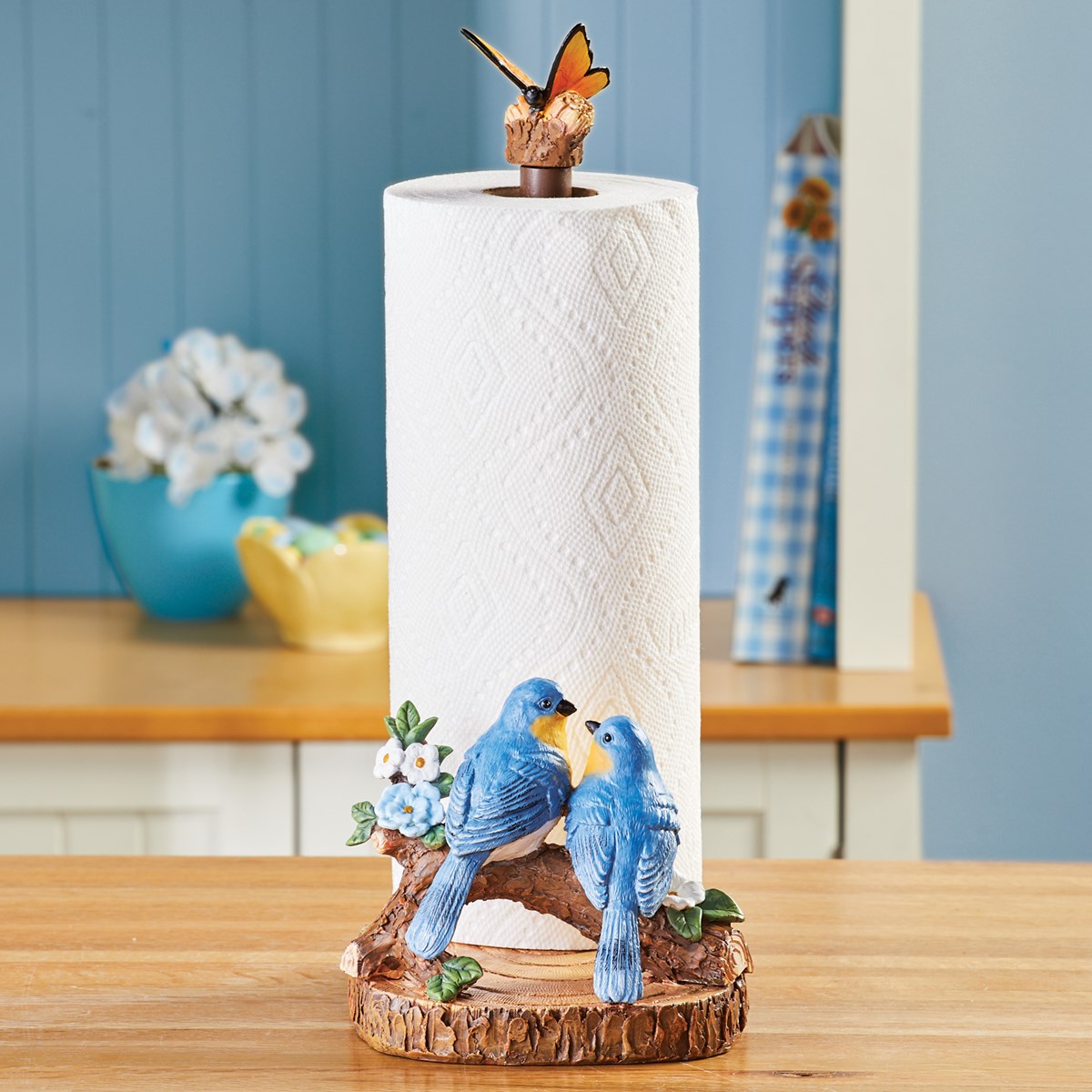 HandPainted Bluebirds Standard Size Paper Towel Holder Collections Etc.