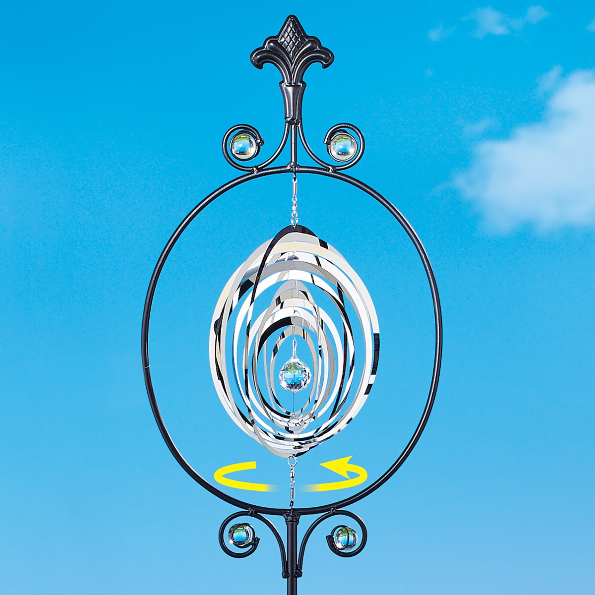 Dazzling Stainless Steel Oval Wind Spinner Garden Stake Collections Etc.