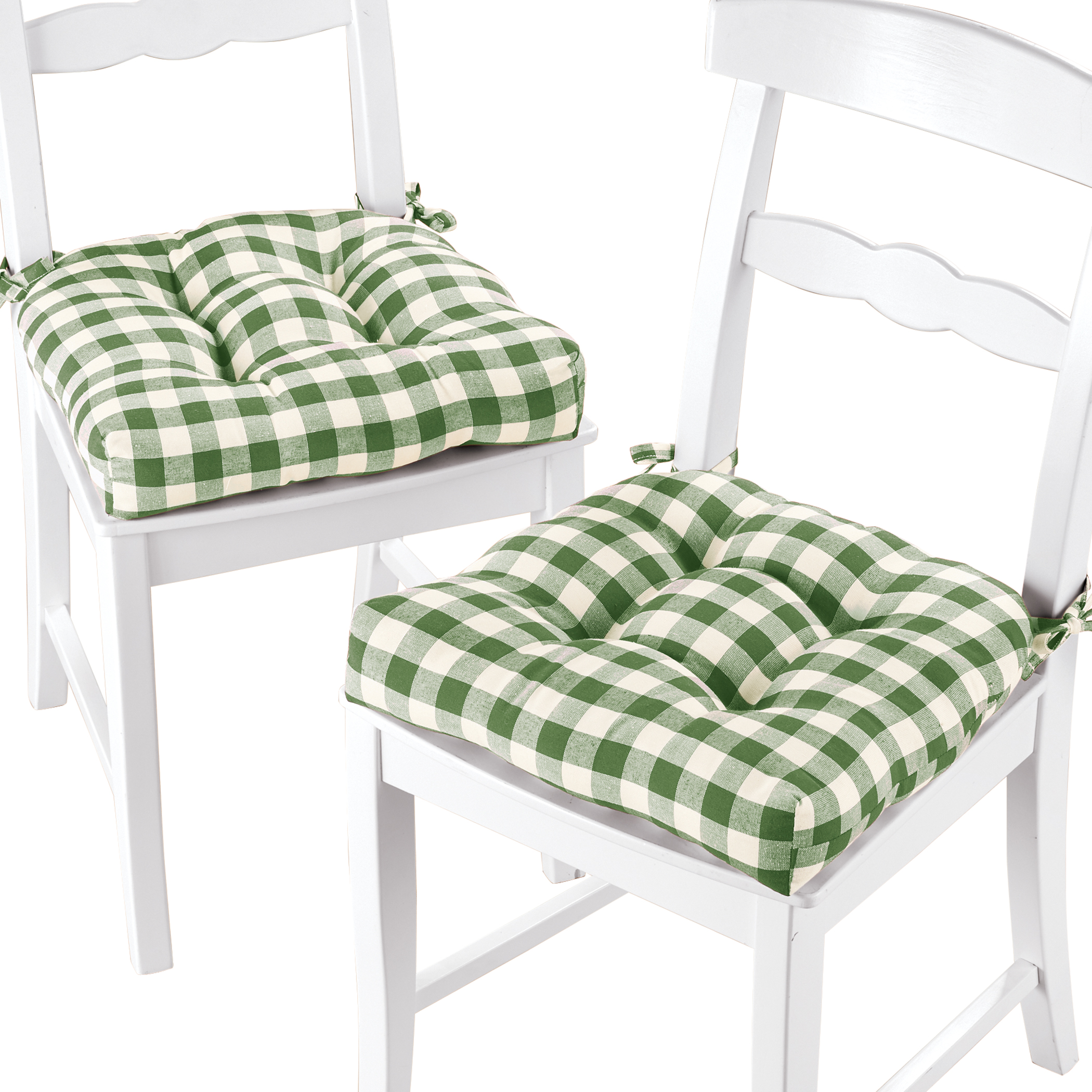 Farmhouse Style Buffalo Check Cushions - Set of 2, Sage