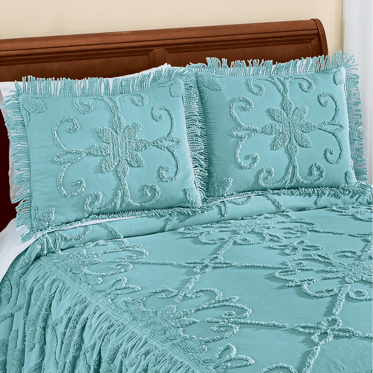 Medallion Chenille Standard Pillow Sham Cover Collections Etc.