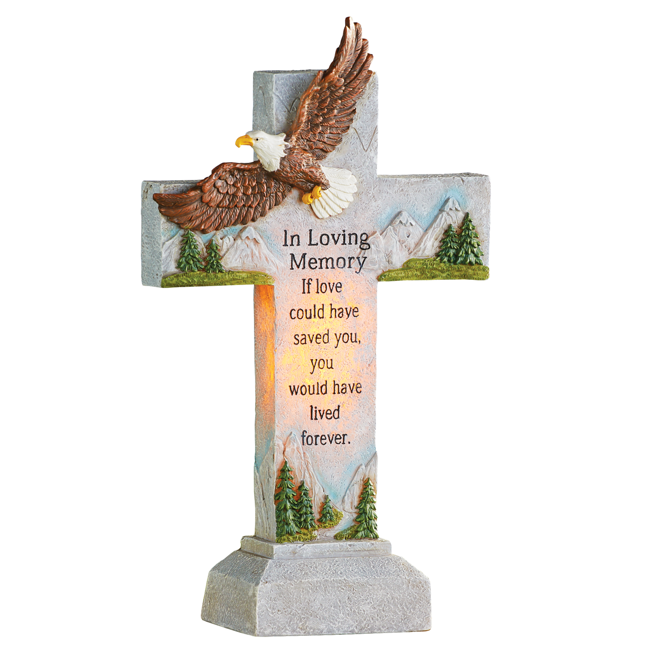 Solar Powered Majestic Soaring Bald Eagle Memorial