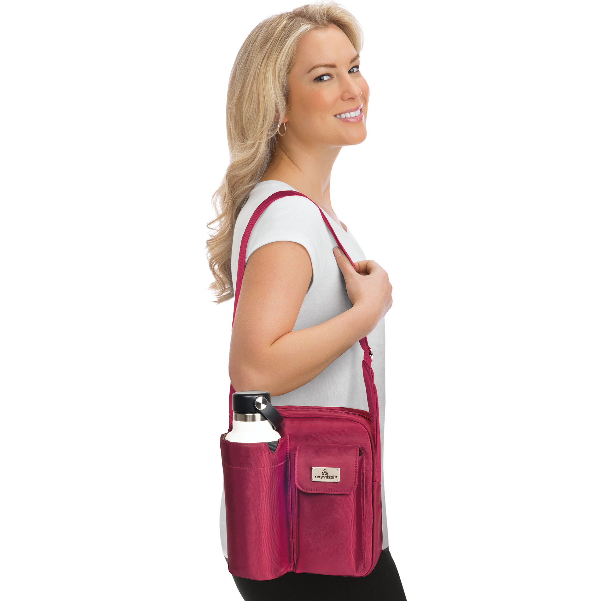 Collections Etc Organizzi Daytripper Bag BURGUNDY - Picture 7 of 14