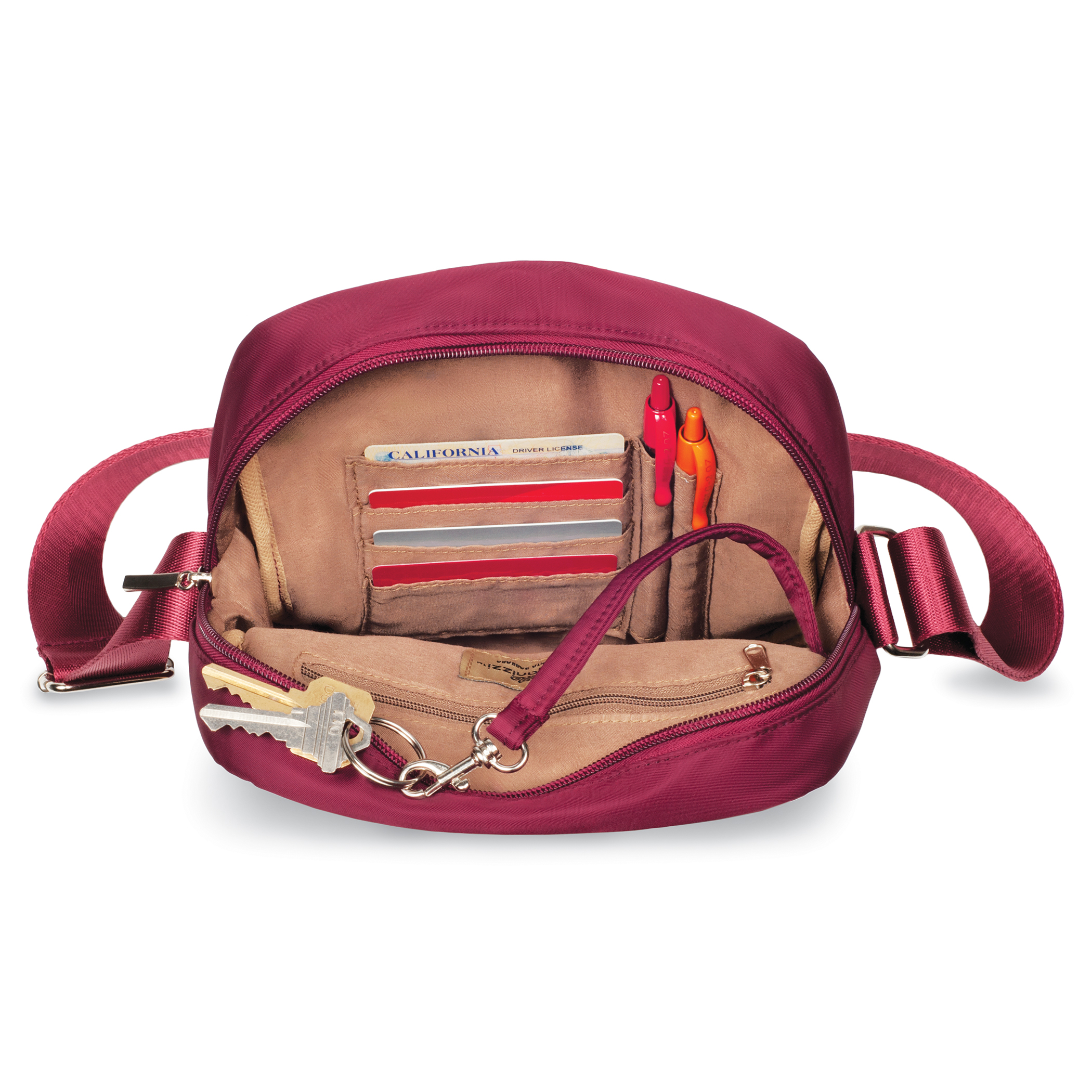 Collections Etc Organizzi Daytripper Bag BURGUNDY - Picture 8 of 14
