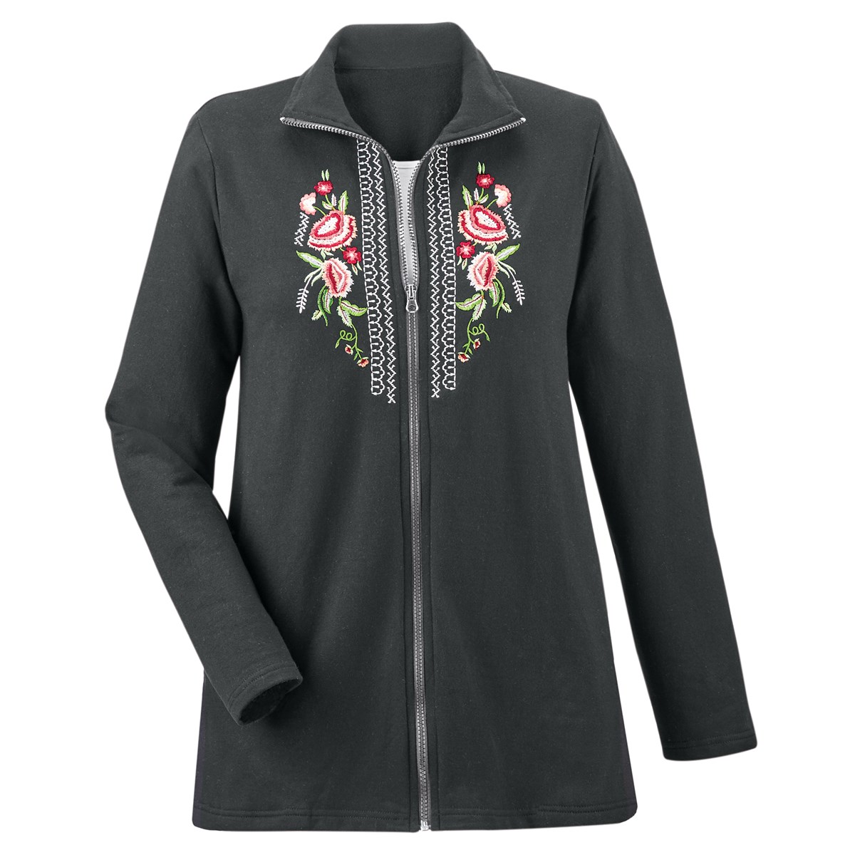 Stylish Floral Embroidered Versatile Cotton Knit Jacket Collections Etc.