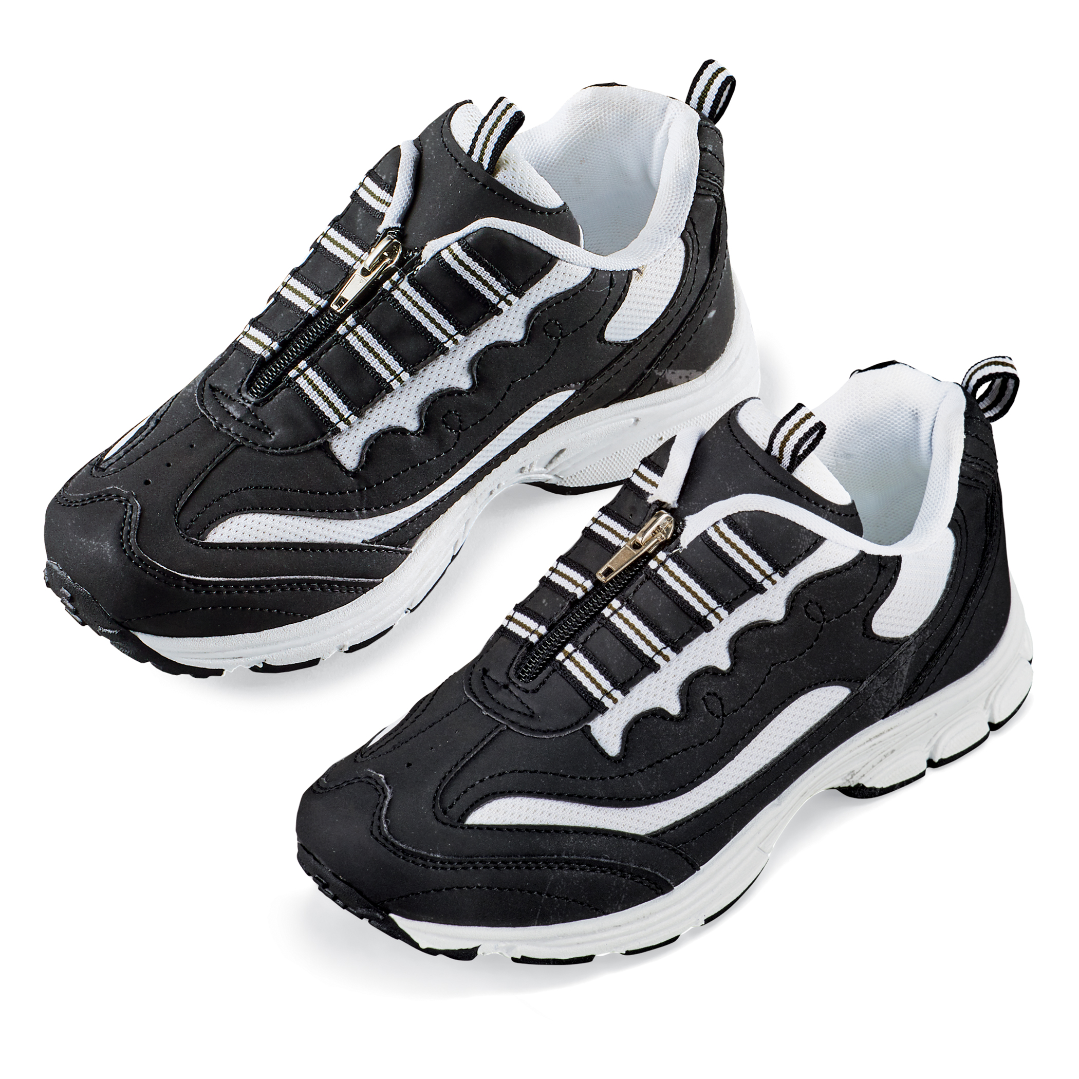 Lightweight Sporty Zip-Front Top Sneakers with Non-Slip Soles - Picture 4 of 6