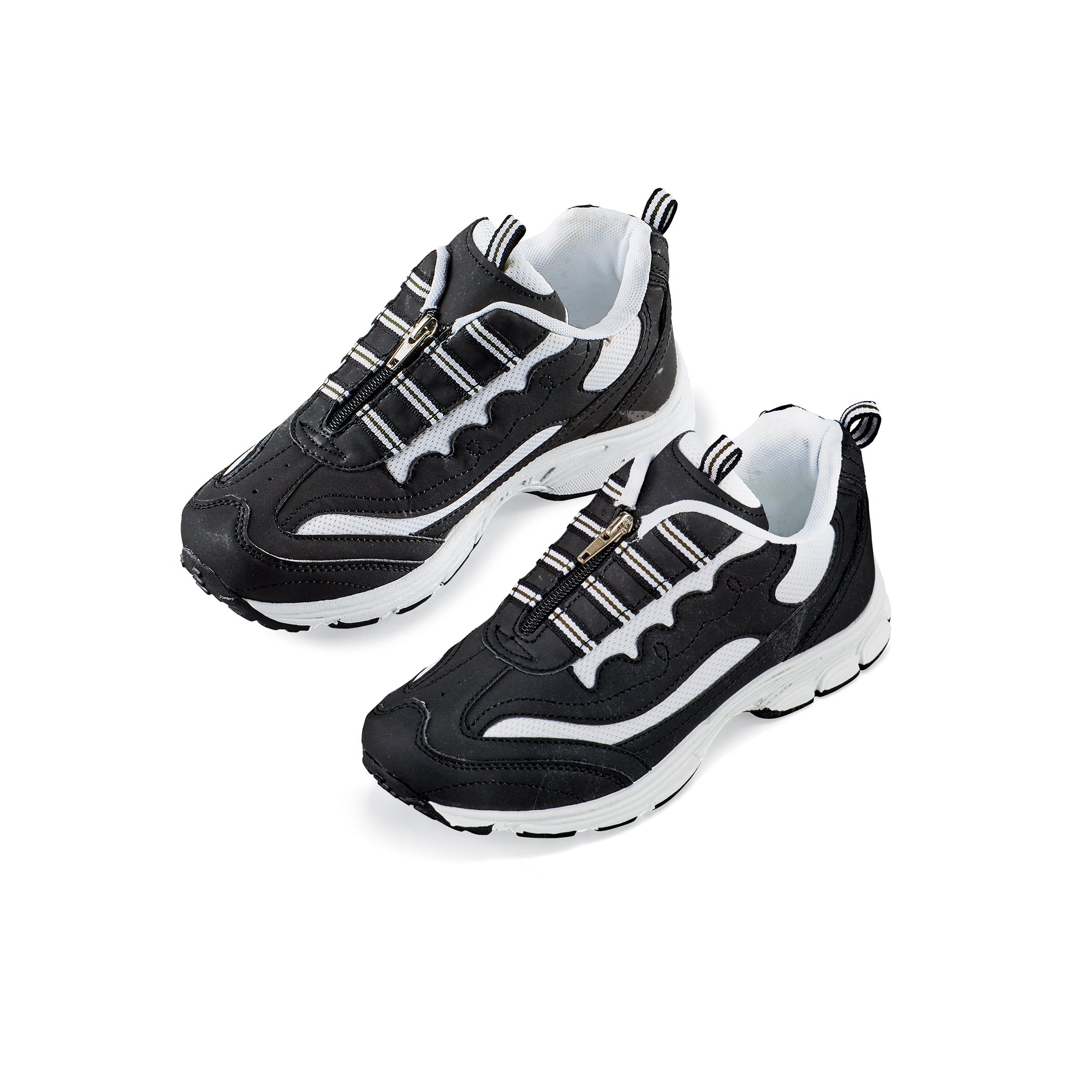Lightweight Sporty Zip-Front Top Sneakers with Non-Slip Soles - Picture 1 of 6