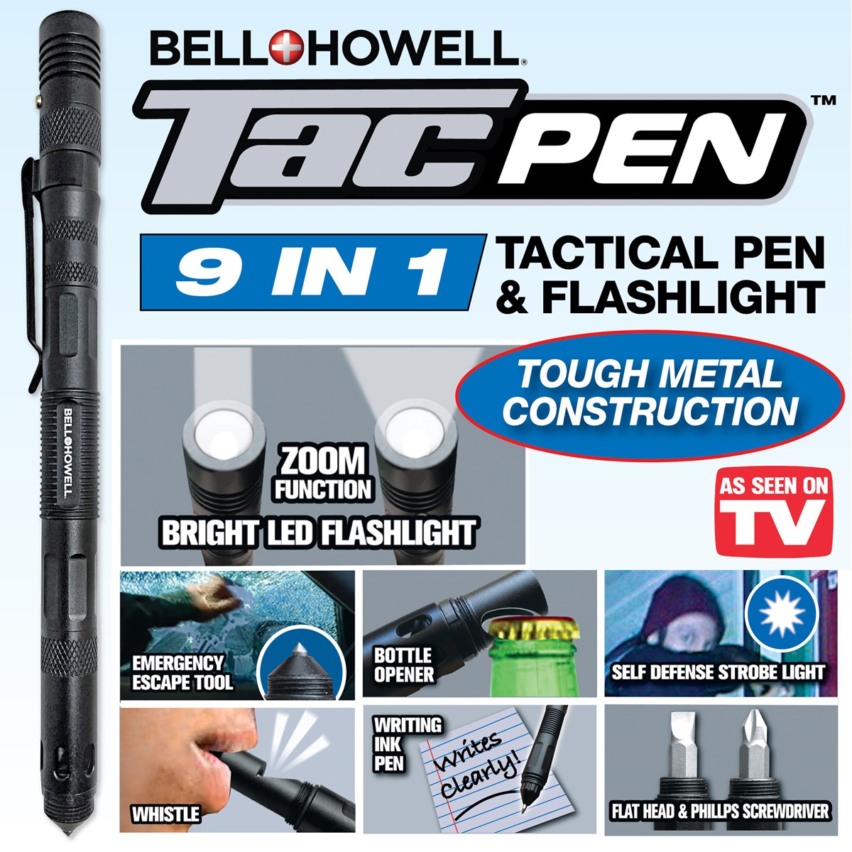 Bell & Howell TacPen MilitaryInspired 8in1 Tactical Pen