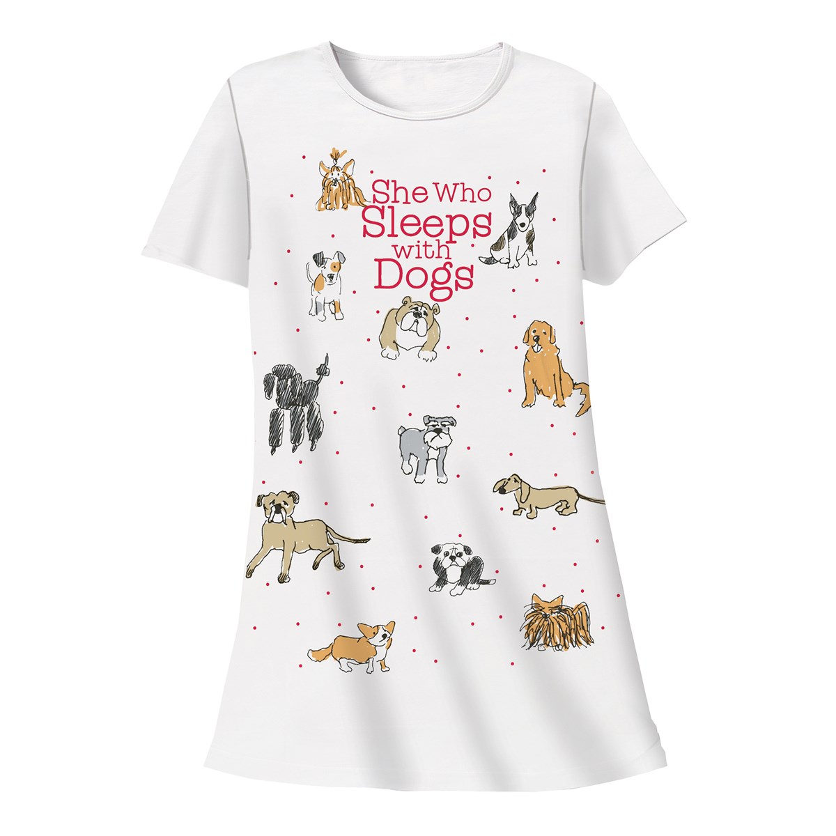 She Who Sleeps With Cats or Dogs AllOver Print Nightshirt