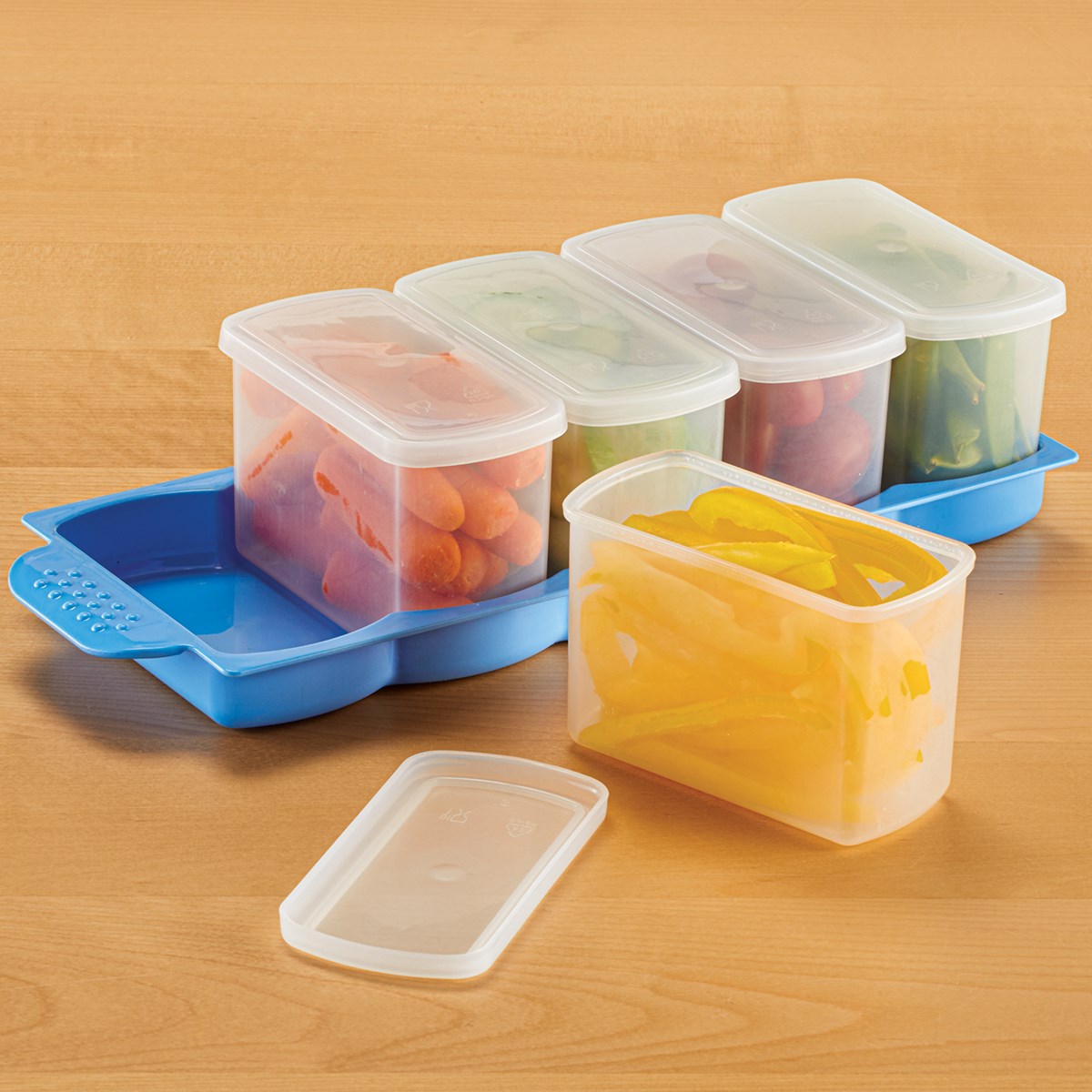 5Container Veggie Keepers with StayFresh Lids & Tray Collections Etc.