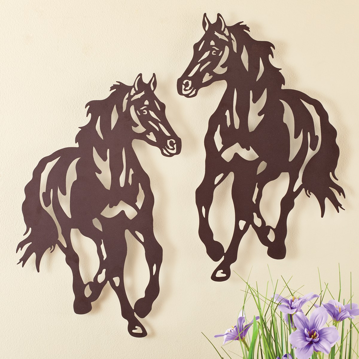 Majestic Galloping Rustic Horse Metal Wall Art Collections Etc.