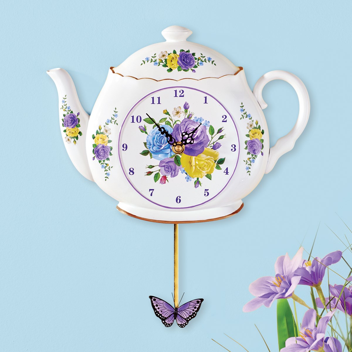 Charming Teapot Pendulum Wall Clock Decor Collections Etc.