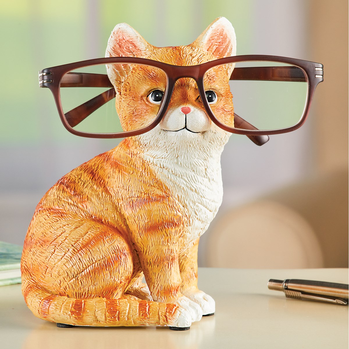 HandPainted Cat Tabletop Eyeglass Holder Stand Collections Etc.