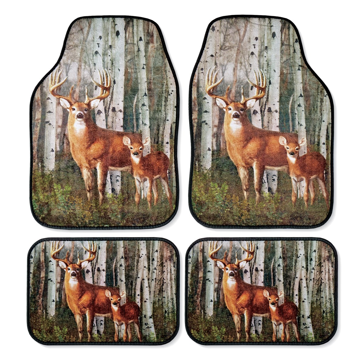 4Pack Majestic Northwoods Deer Car Mat Set Collections Etc.