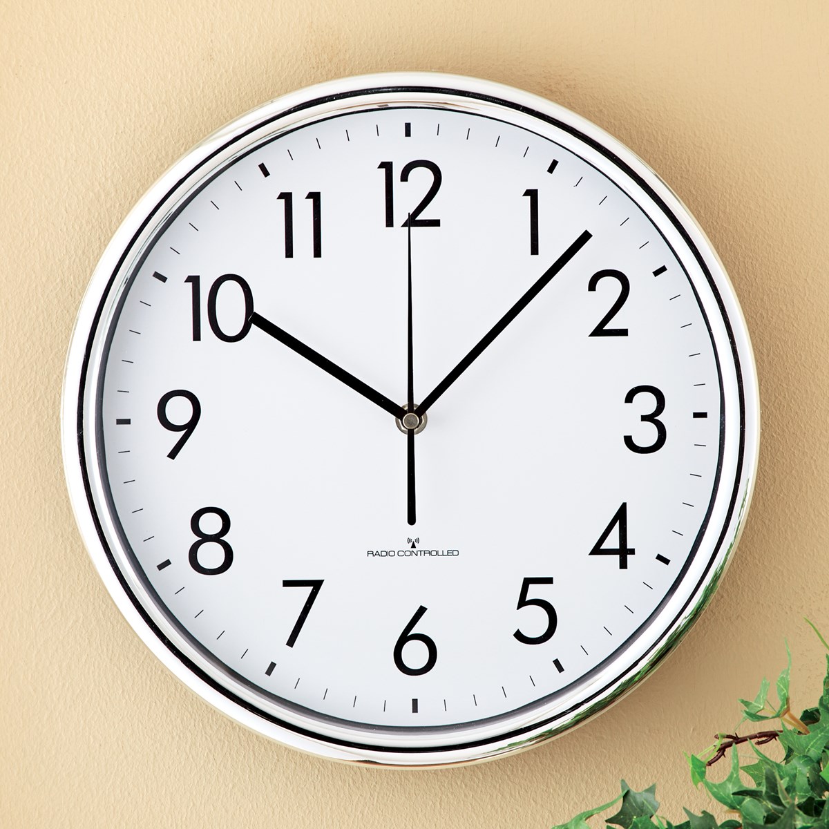 Large Numbered White Atomic Wall Clock Decor Collections Etc.