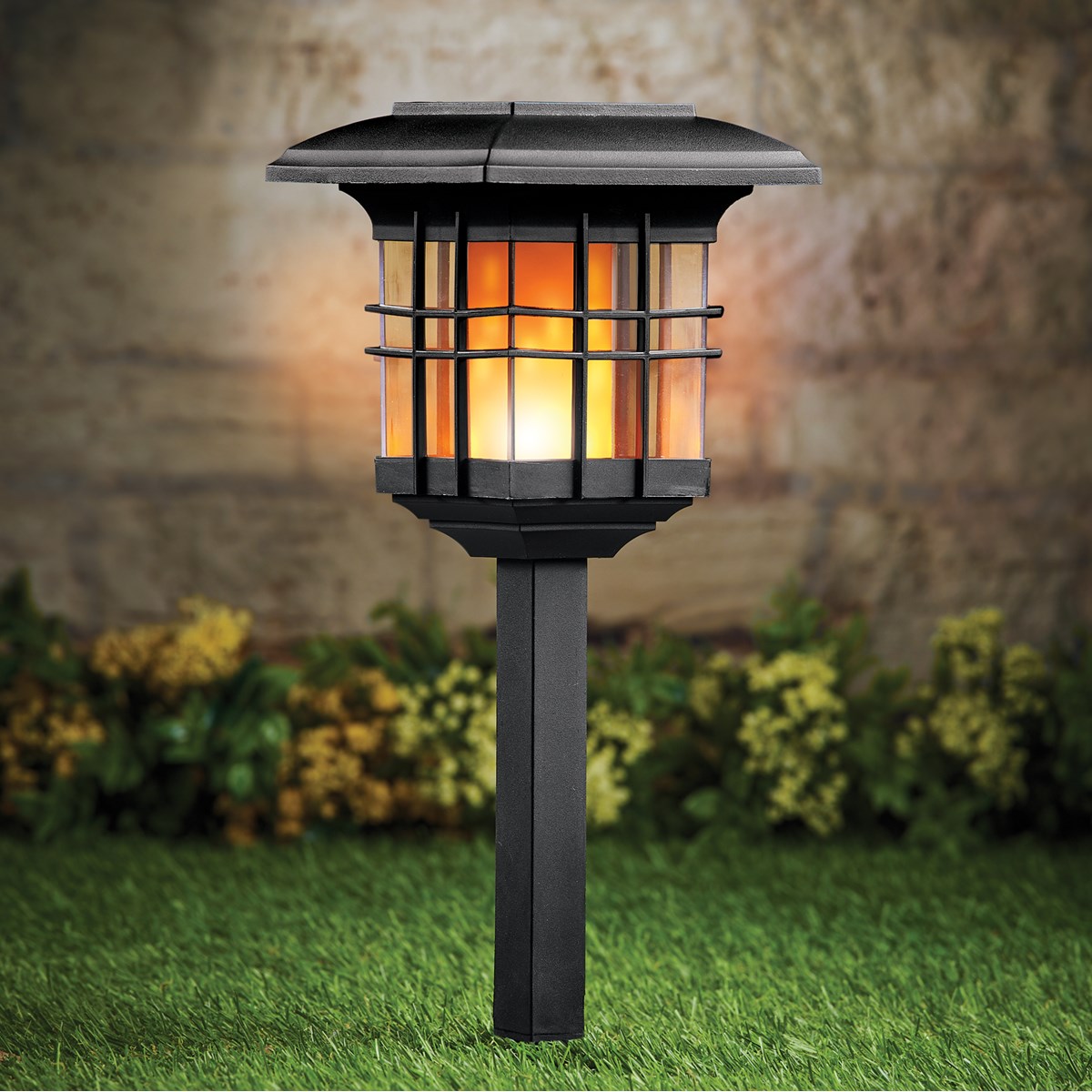 4in1 Solar Flickering Faux Flame Outdoor Lantern Collections Etc.