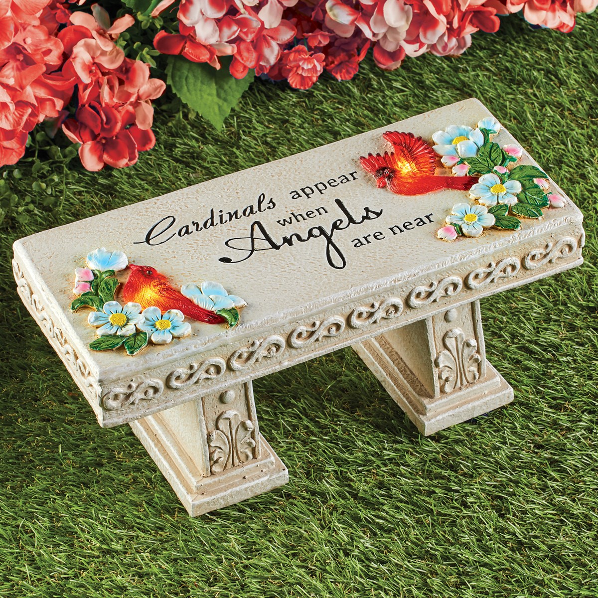 Cardinals Appear When Angels Are Near Solar Memorial Bench