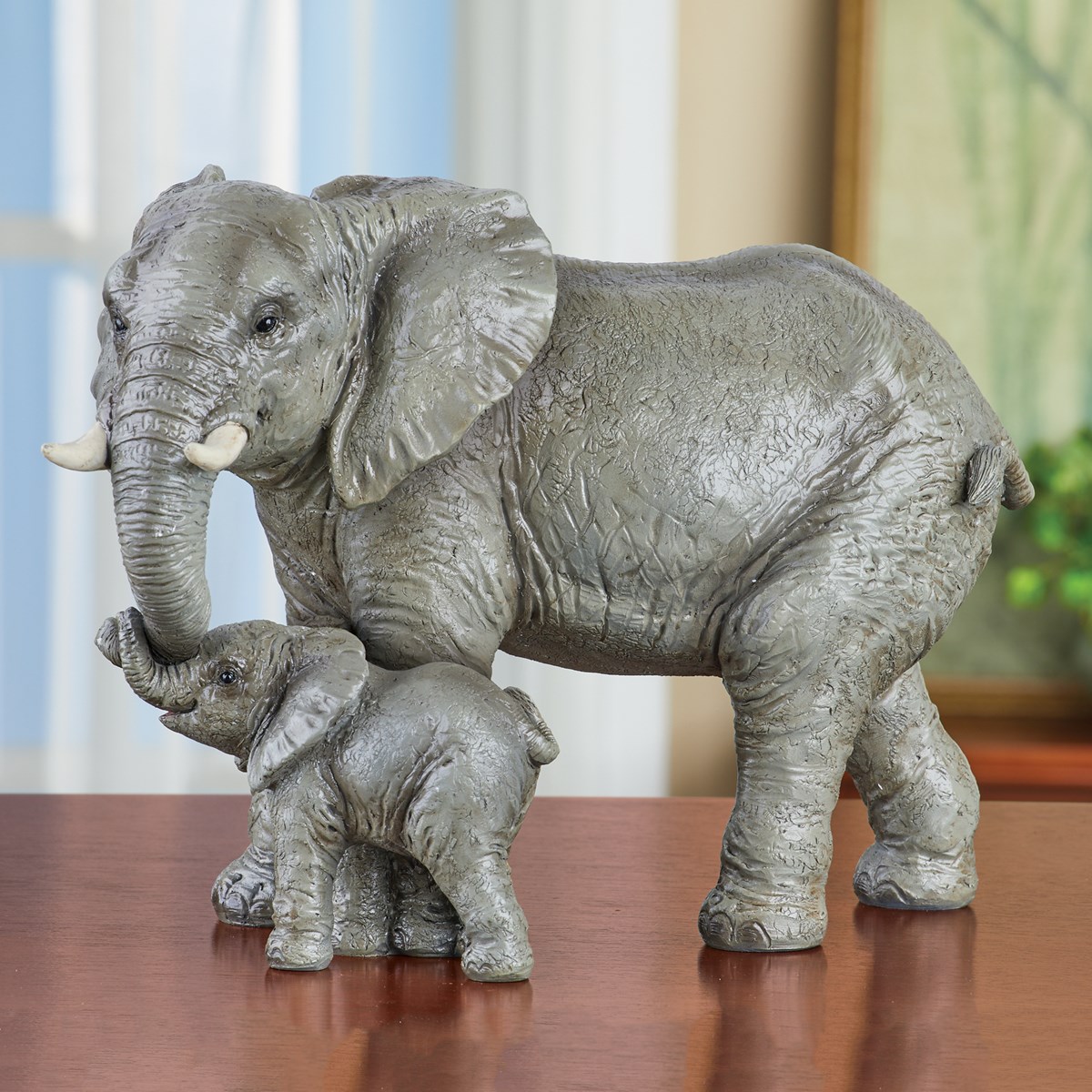 HandPainted Elephants at Play Tabletop Figurines Collections Etc.