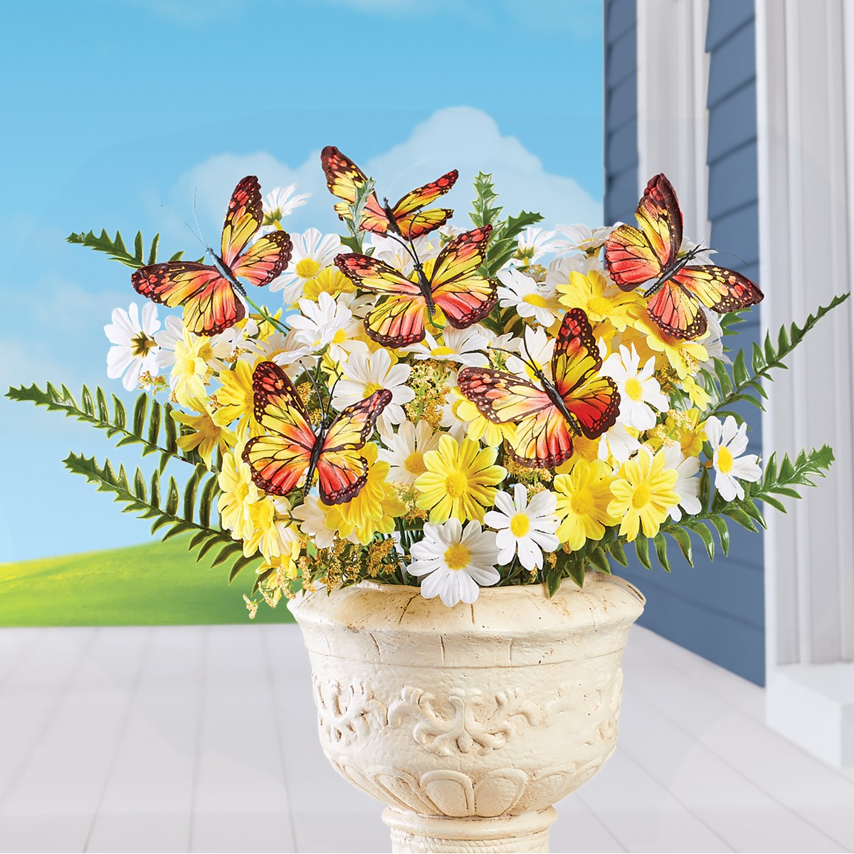 Daisy Butterfly Arrangement Bushes - Set of 3 | Collections Etc.