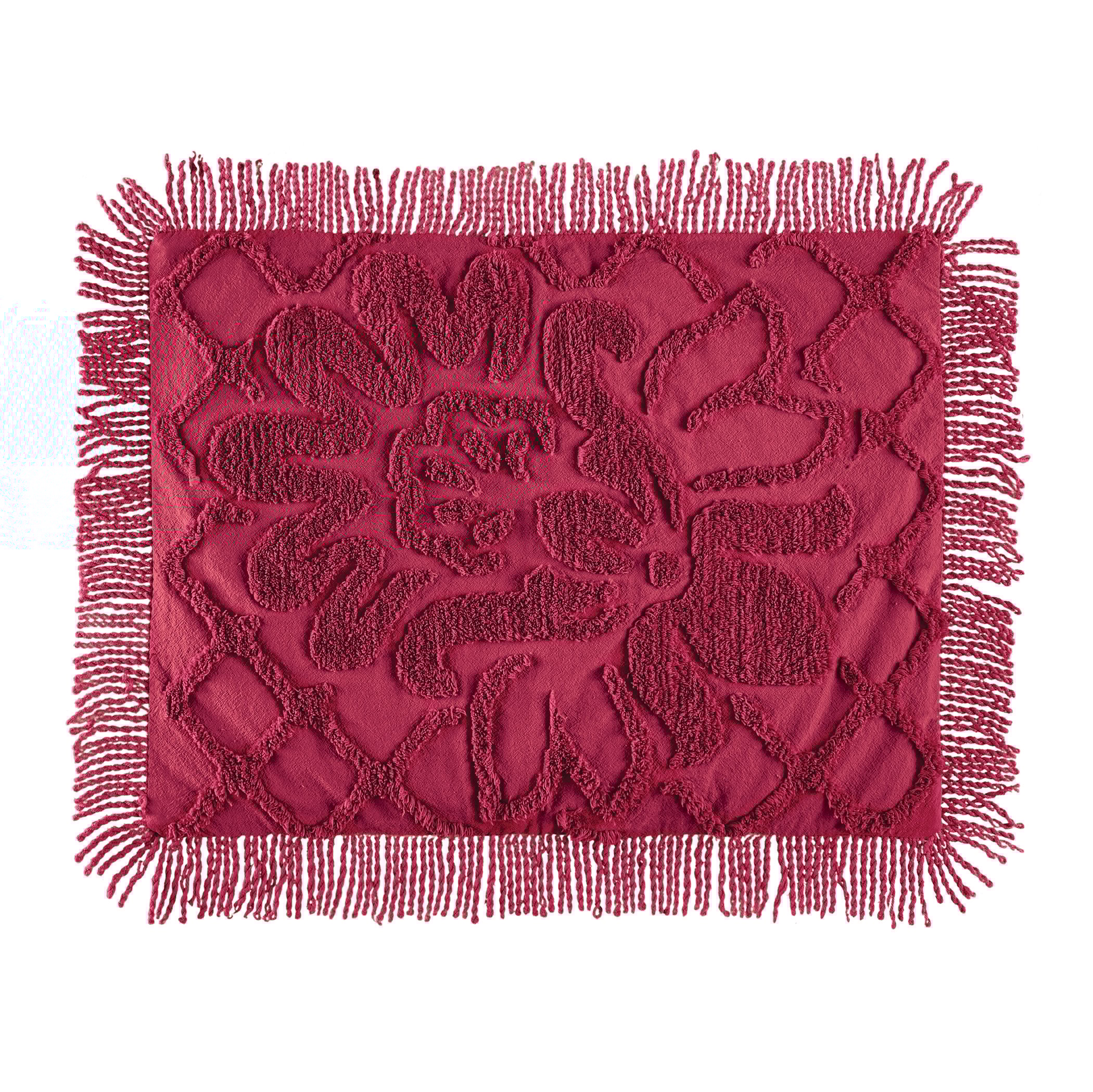 Melanie Chenille Standard Pillow Sham Cover Burgundy