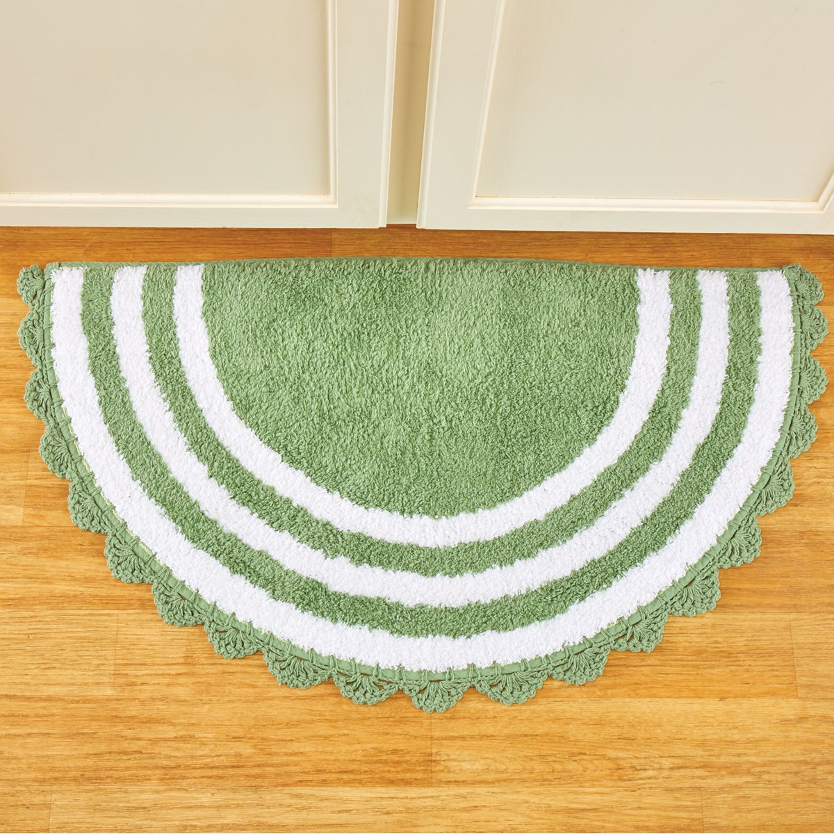 Absorbent Cotton Bath Rug with Crochet Edge Collections Etc.
