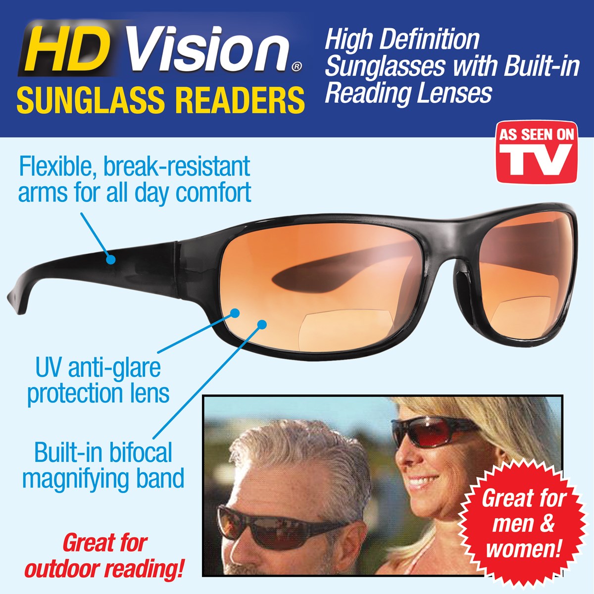 HD Vision Sunglasses with BuiltIn Reading Lenses Collections Etc.