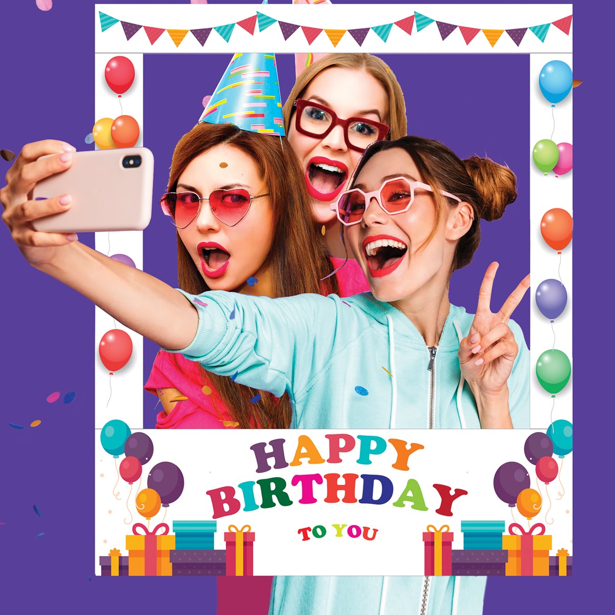 Happy Birthday To You Giant Selfie Frame Photo Prop | Collections Etc.