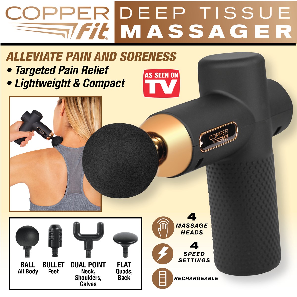 Copper Fit Portable Deep Tissue Percussion Massager Collections Etc.