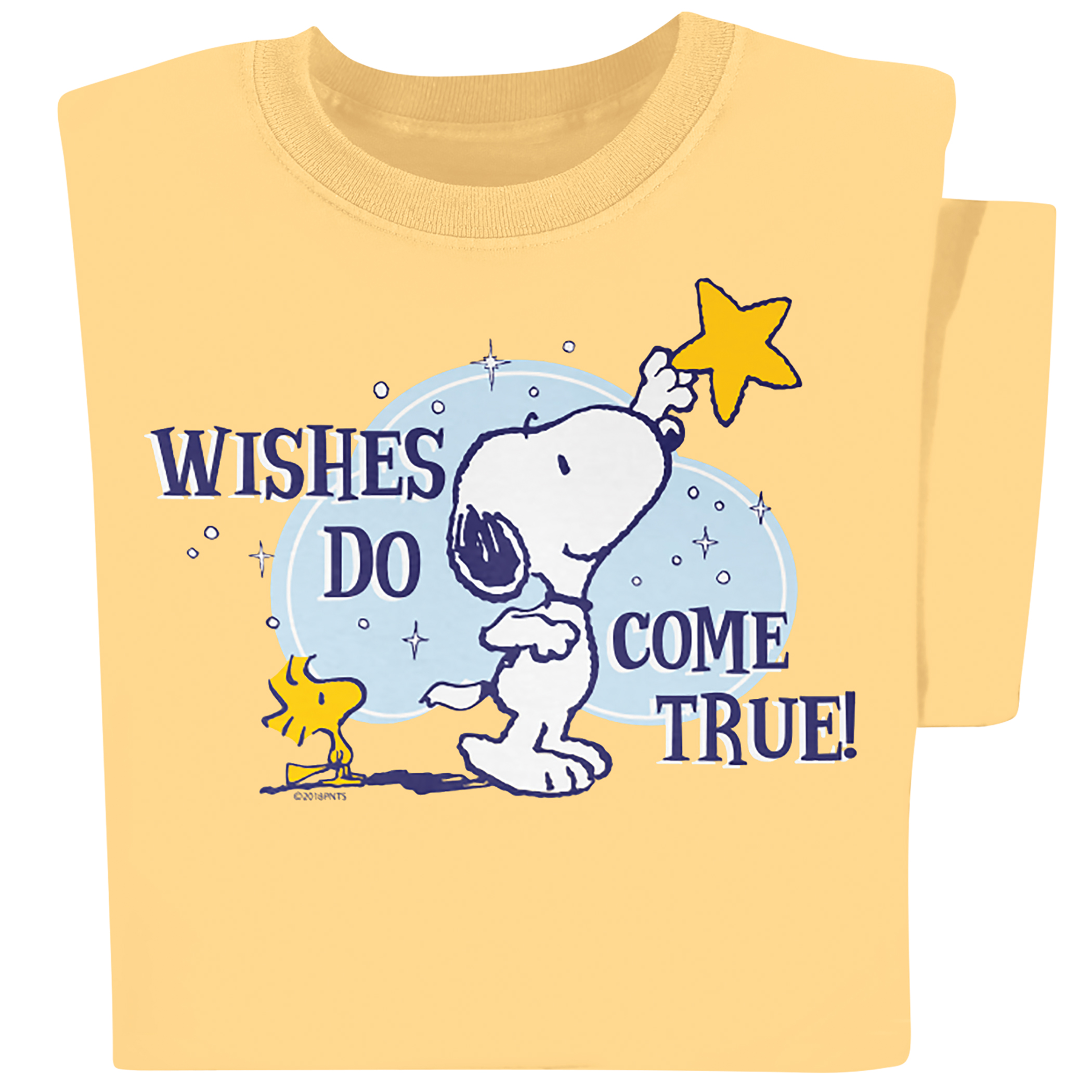 Peanuts Wishes Do Come True Yellow Haze T-Shirt Medium yellow haze