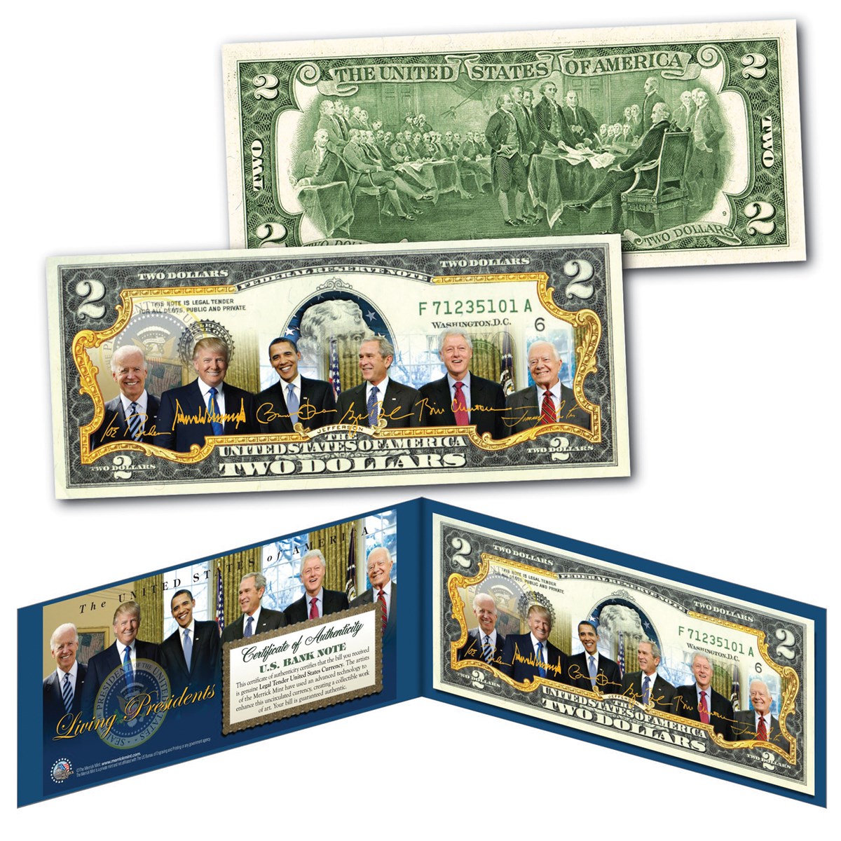 Living Presidents 2021 2 Bill with Display Portfolio Collections Etc.