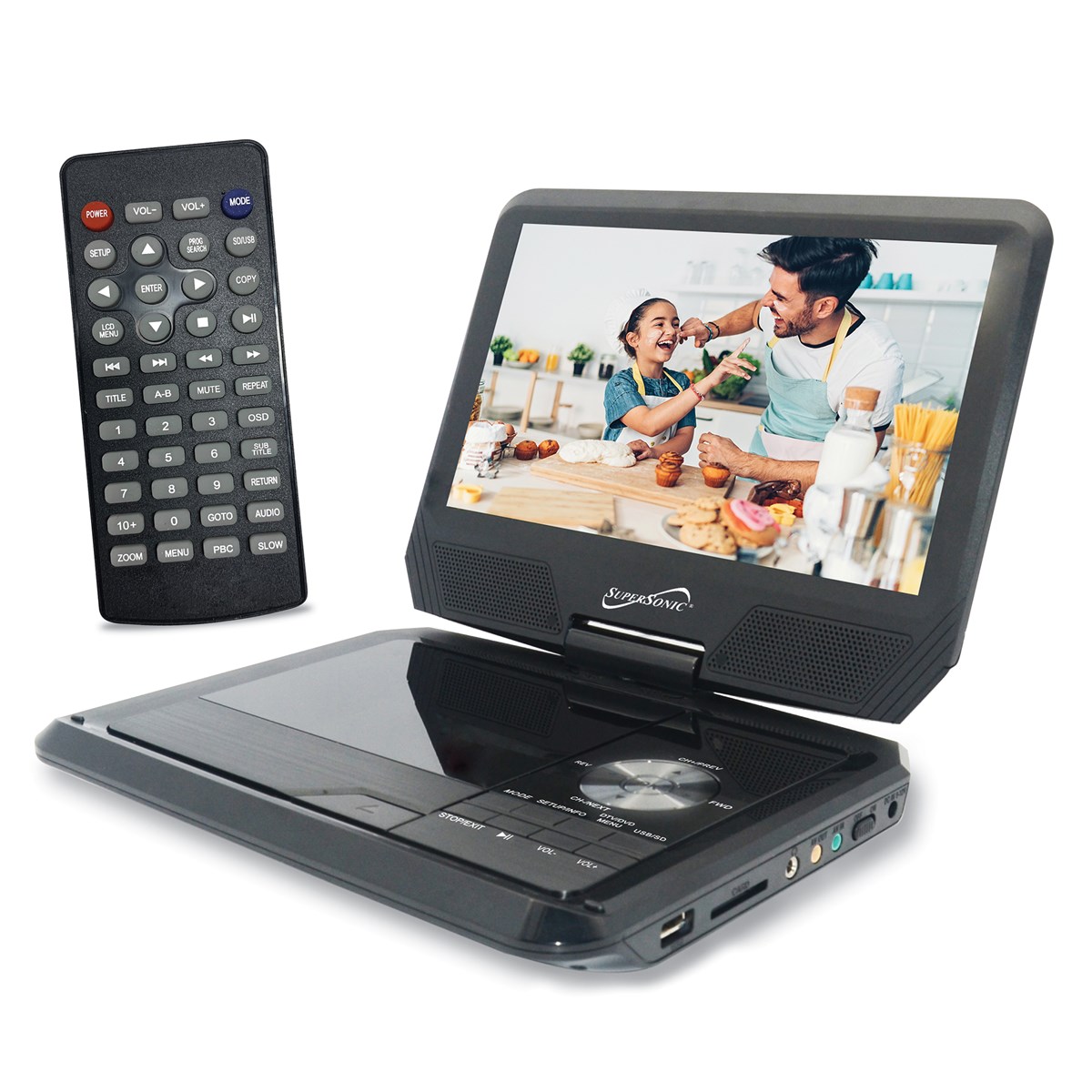 9-Inch Portable LCD Swivel Display TV-DVD Player | Collections Etc.